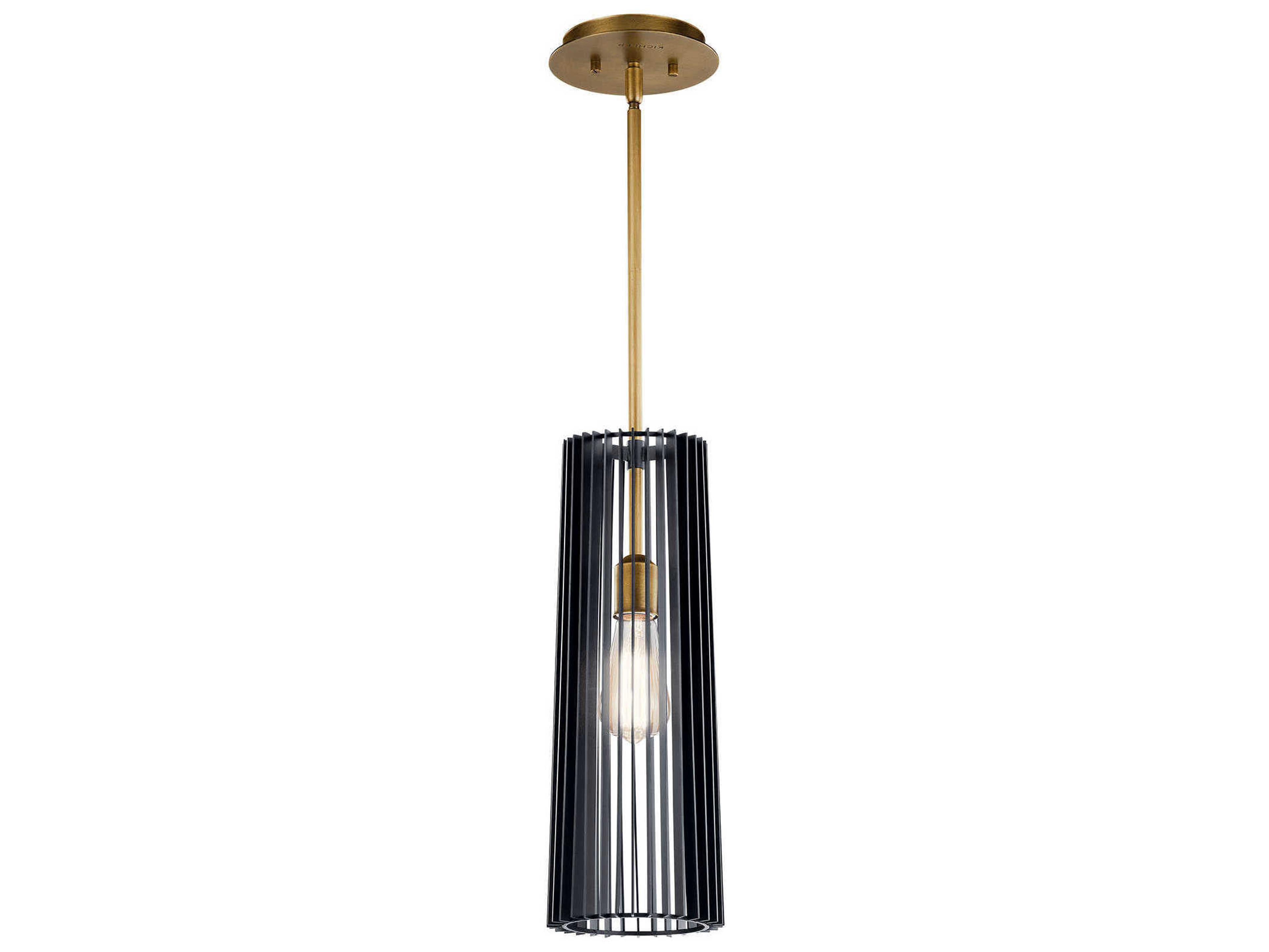 Kichler Linara 1-Light Black Cylinder Mini Pendant