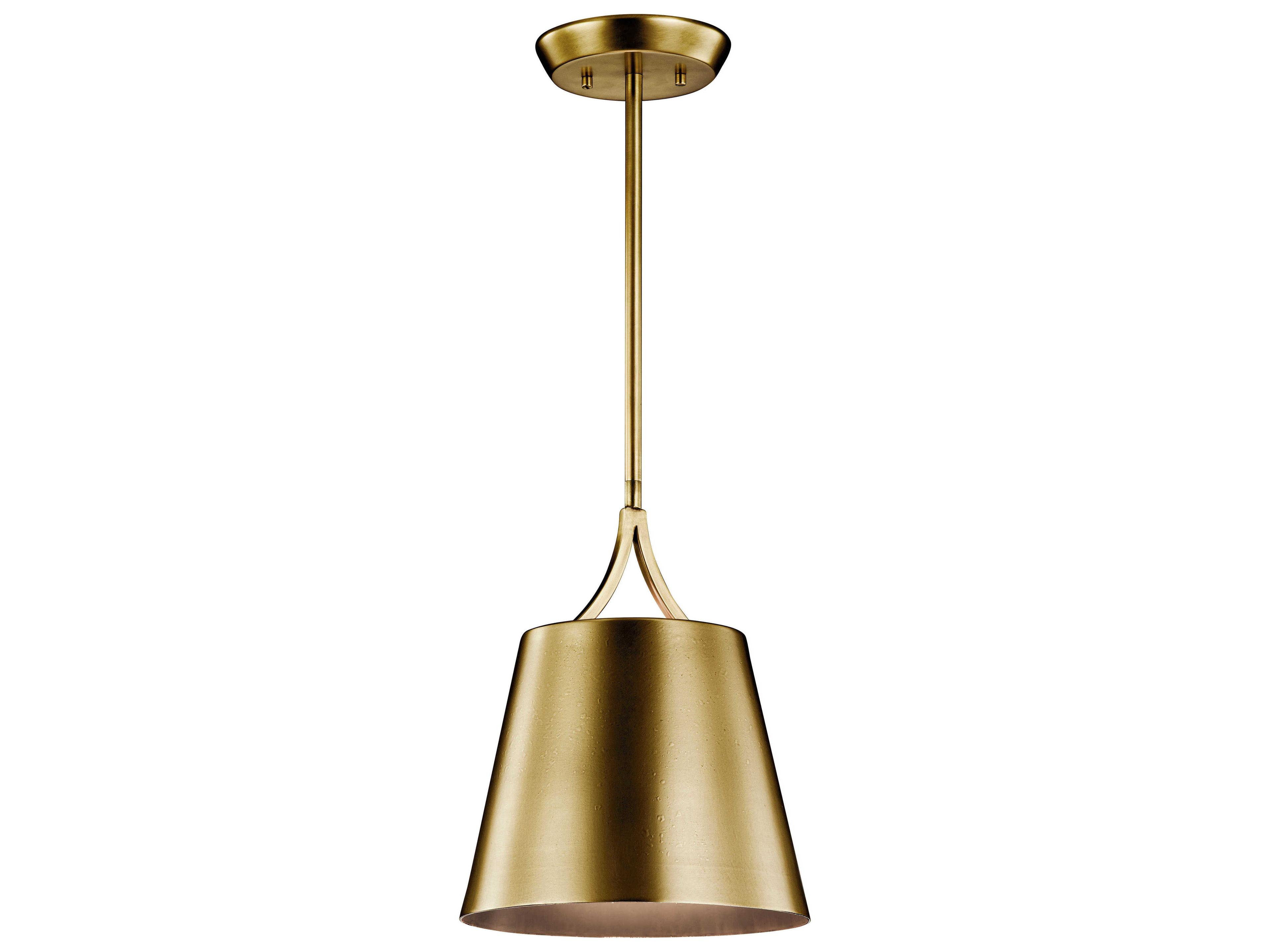 Kichler Maclain 1-Light Natural Brass Empire Round Mini Pendant