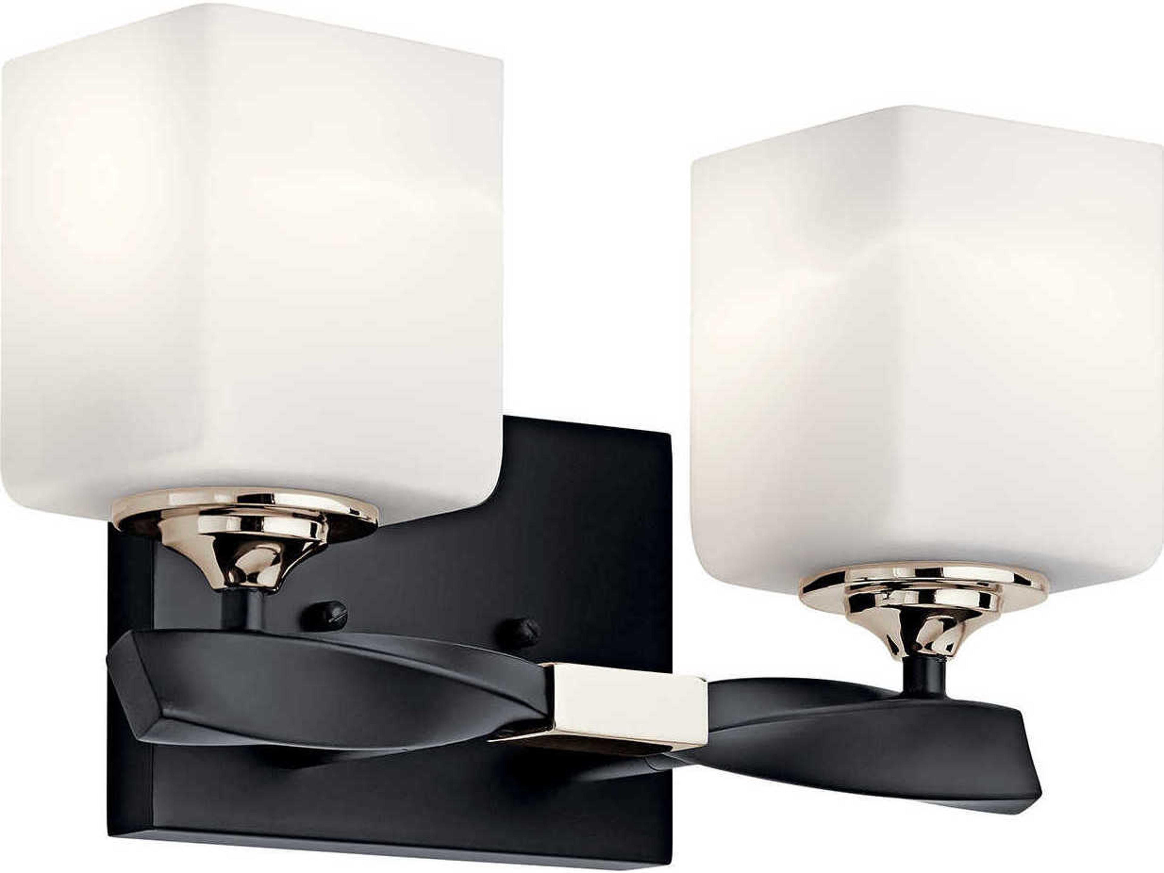 Kichler Marette 2-Light Black Glass Vanity Light