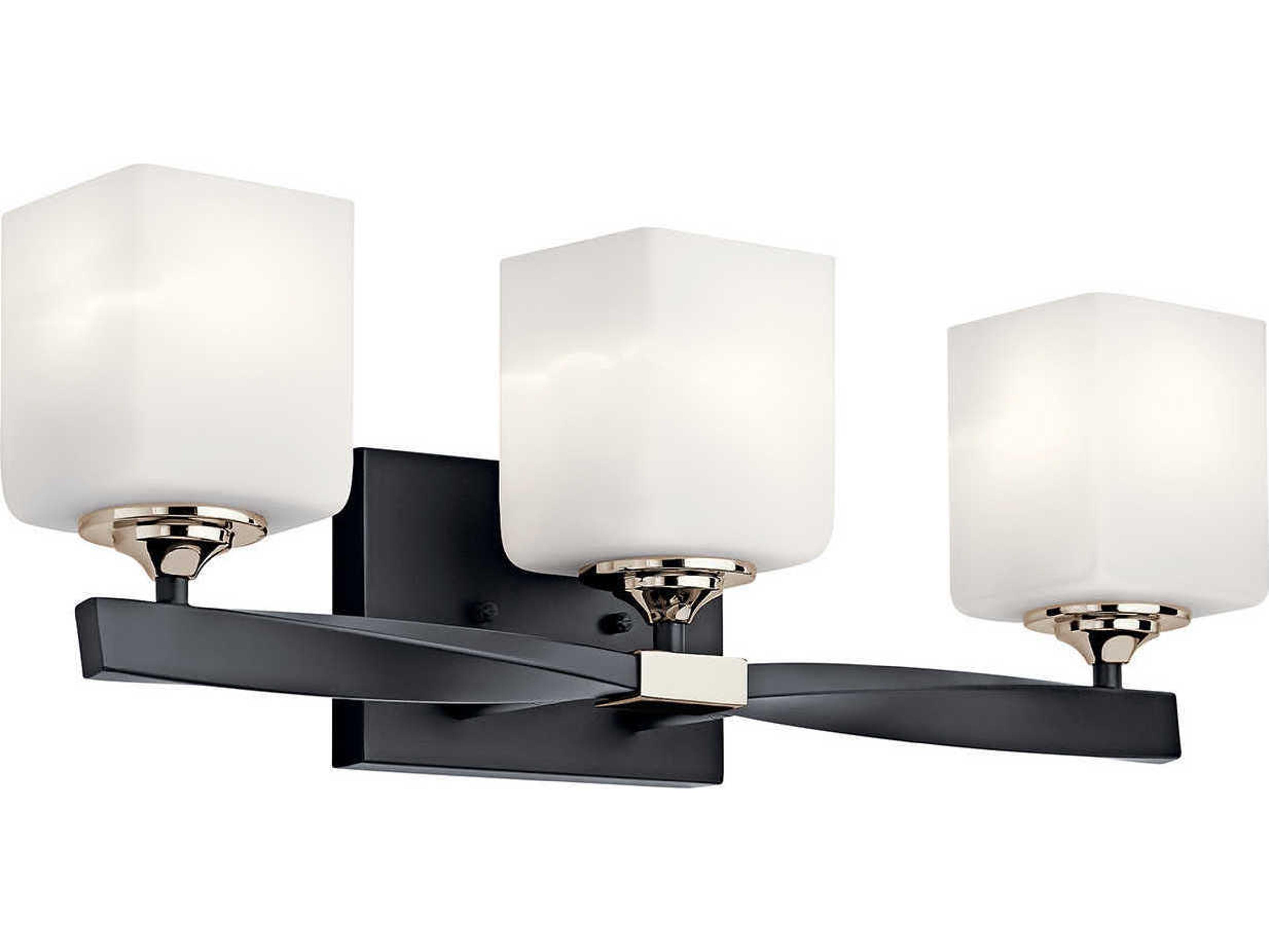 Kichler Marette 3-Light Black Glass Vanity Light