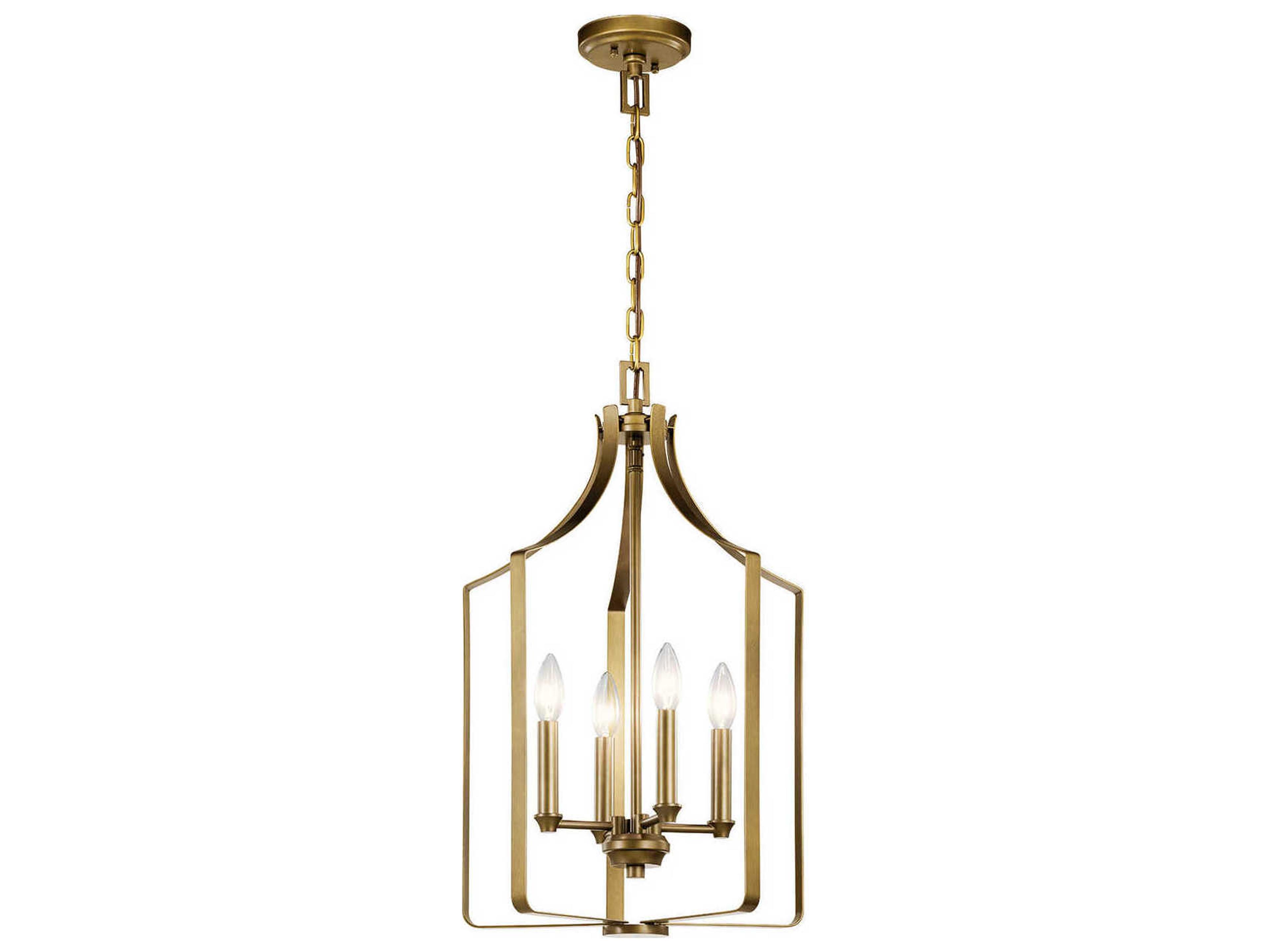 Kichler Morrigan 4-Light Natural Brass Candelabra Chandelier