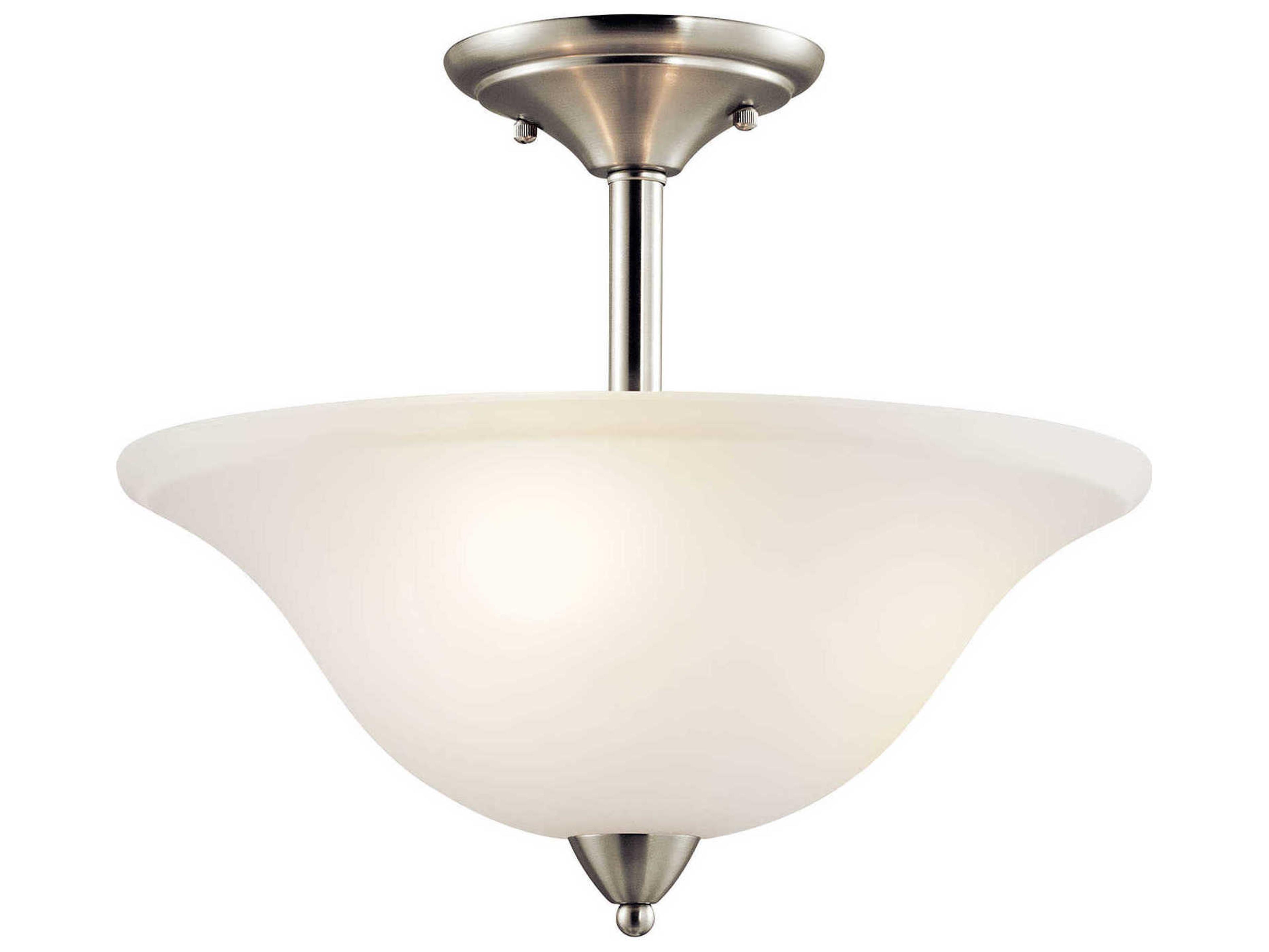 Kichler Nicholson 3-Light Brushed Nickel Glass Bowl Semi Flush Mount