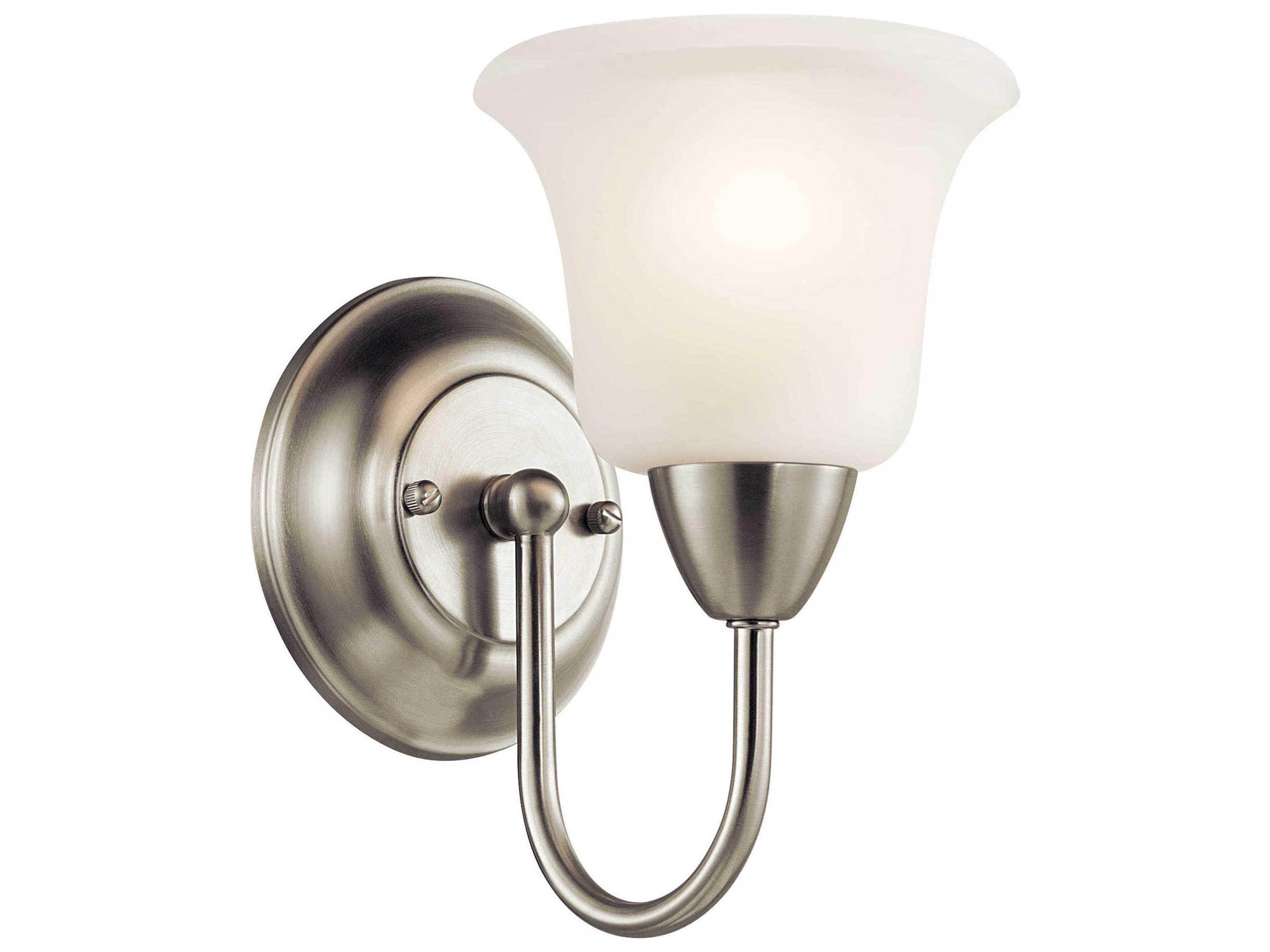 Kichler Nicholson 1-Light Brushed Nickel Glass Wall Sconce
