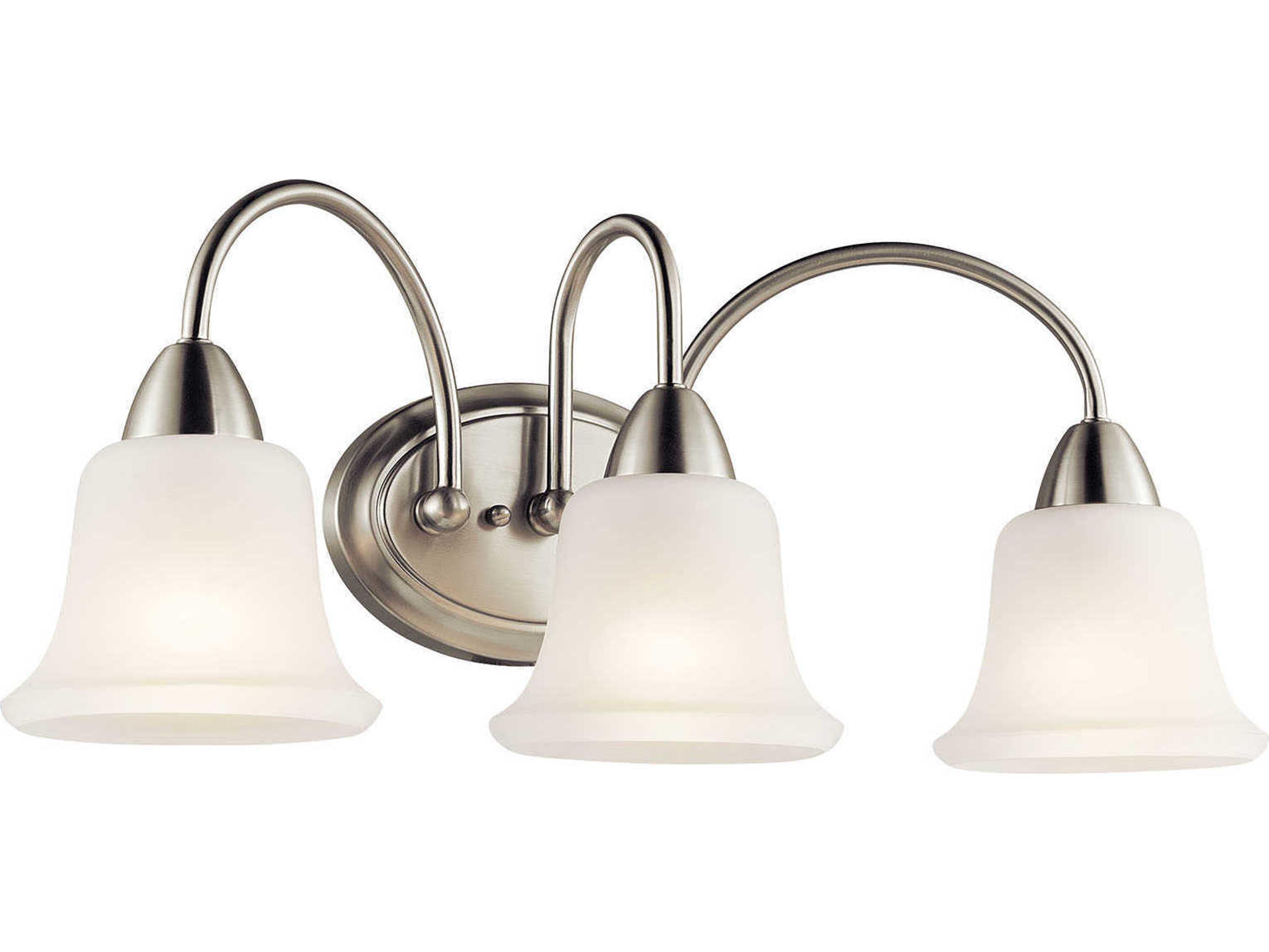 Kichler Nicholson 3-Light Brushed Nickel Glass Vanity Light