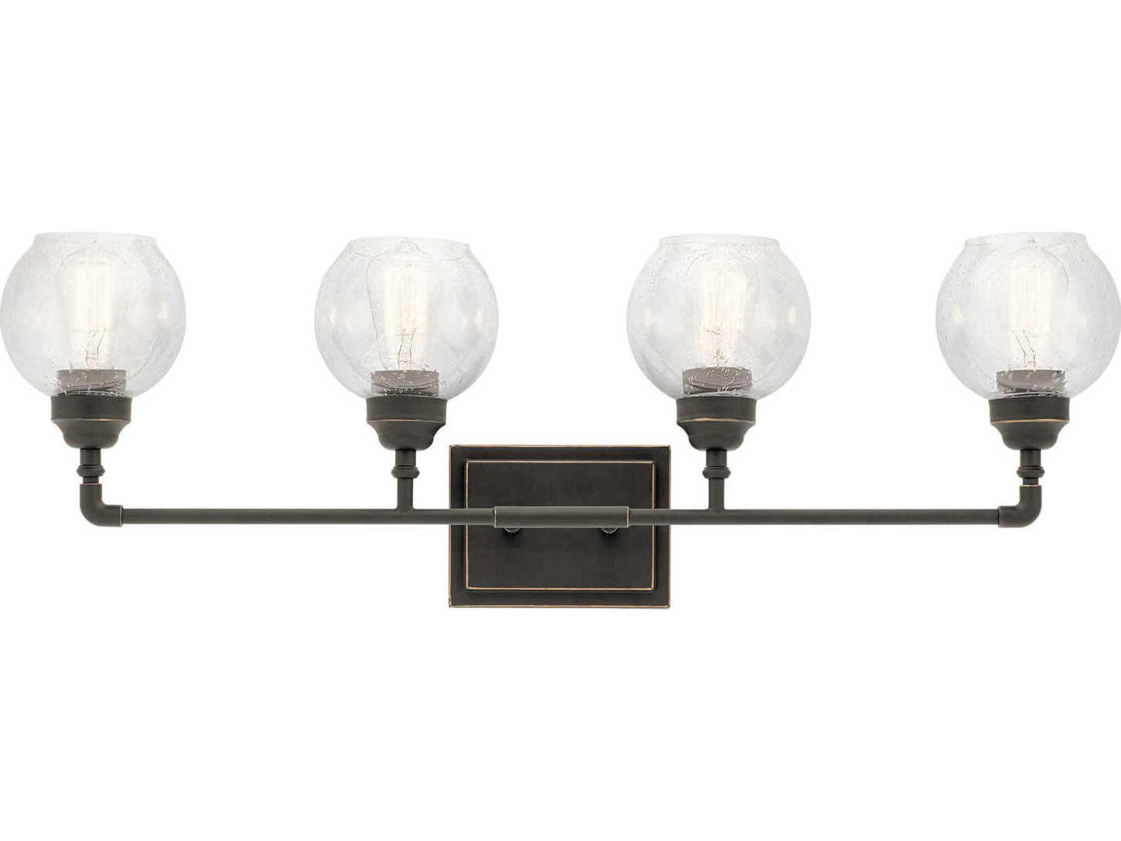 Kichler Niles 4-Light Olde Bronze Glass Vanity Light