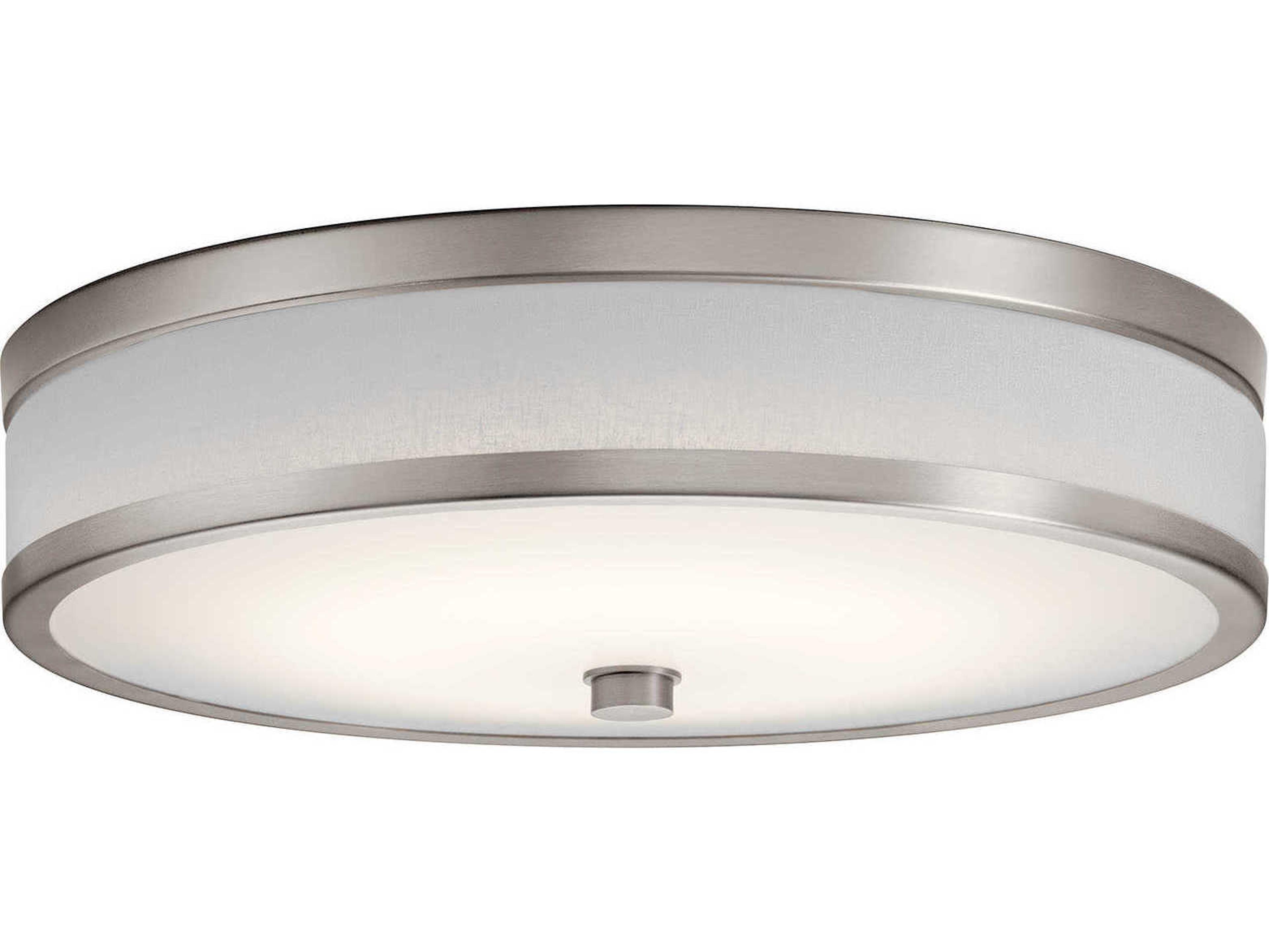 Kichler Pira Champagne Gray LED Drum Round Flush Mount