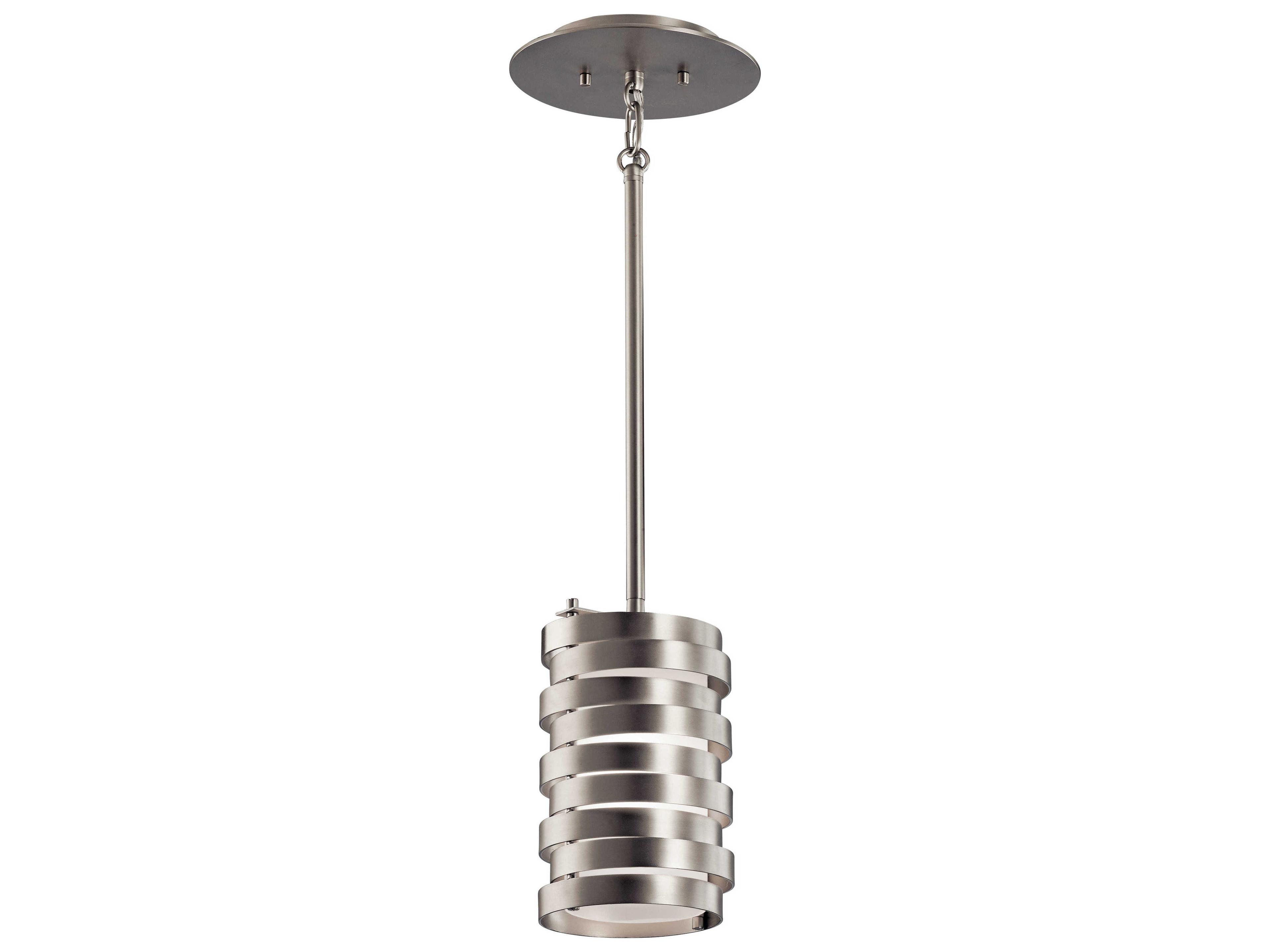 Kichler Roswell 1-Light Brushed Nickel Glass Cylinder Mini Pendant