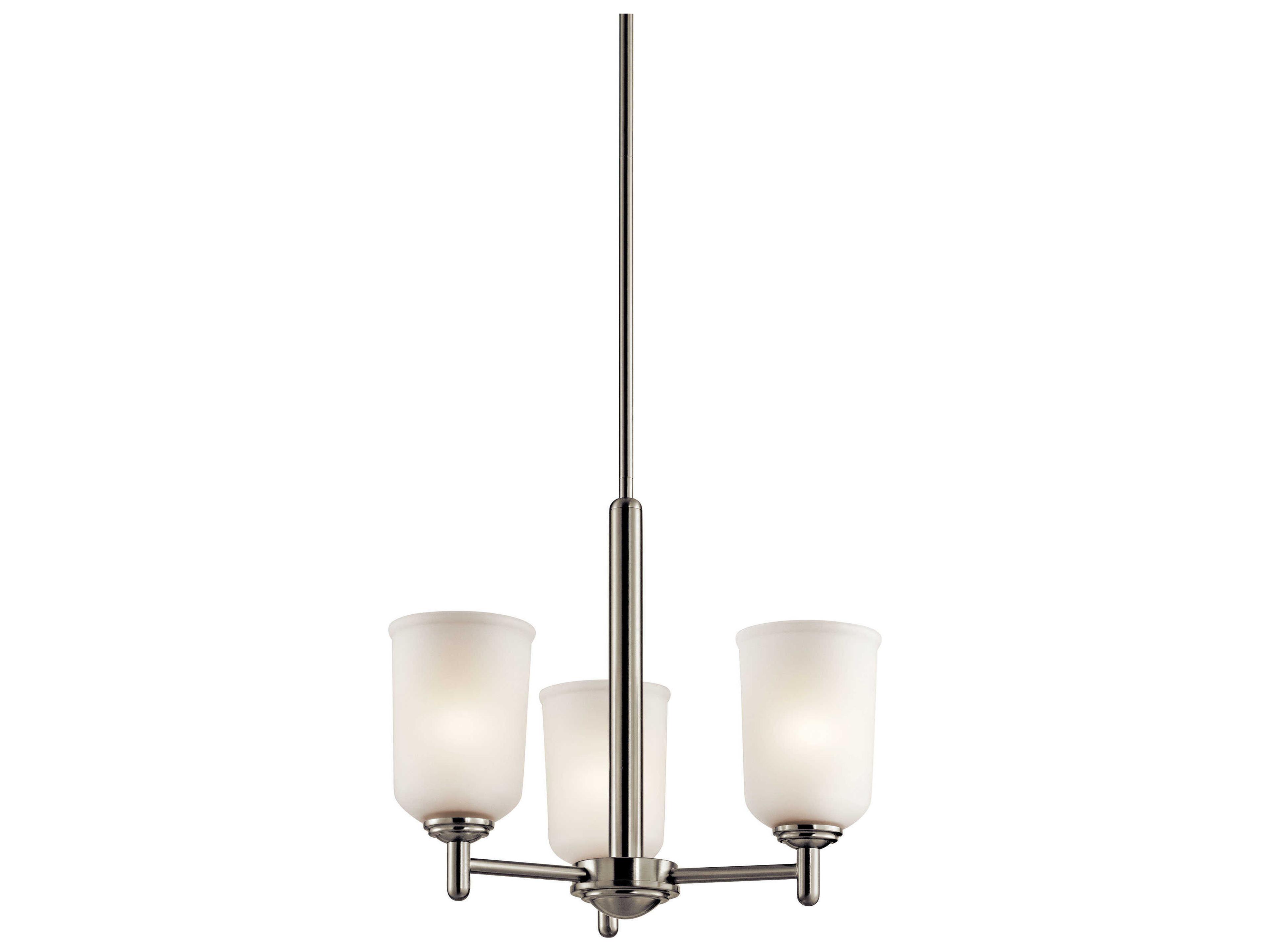 Kichler Shailene 3-Light Brushed Nickel Glass Bell Chandelier