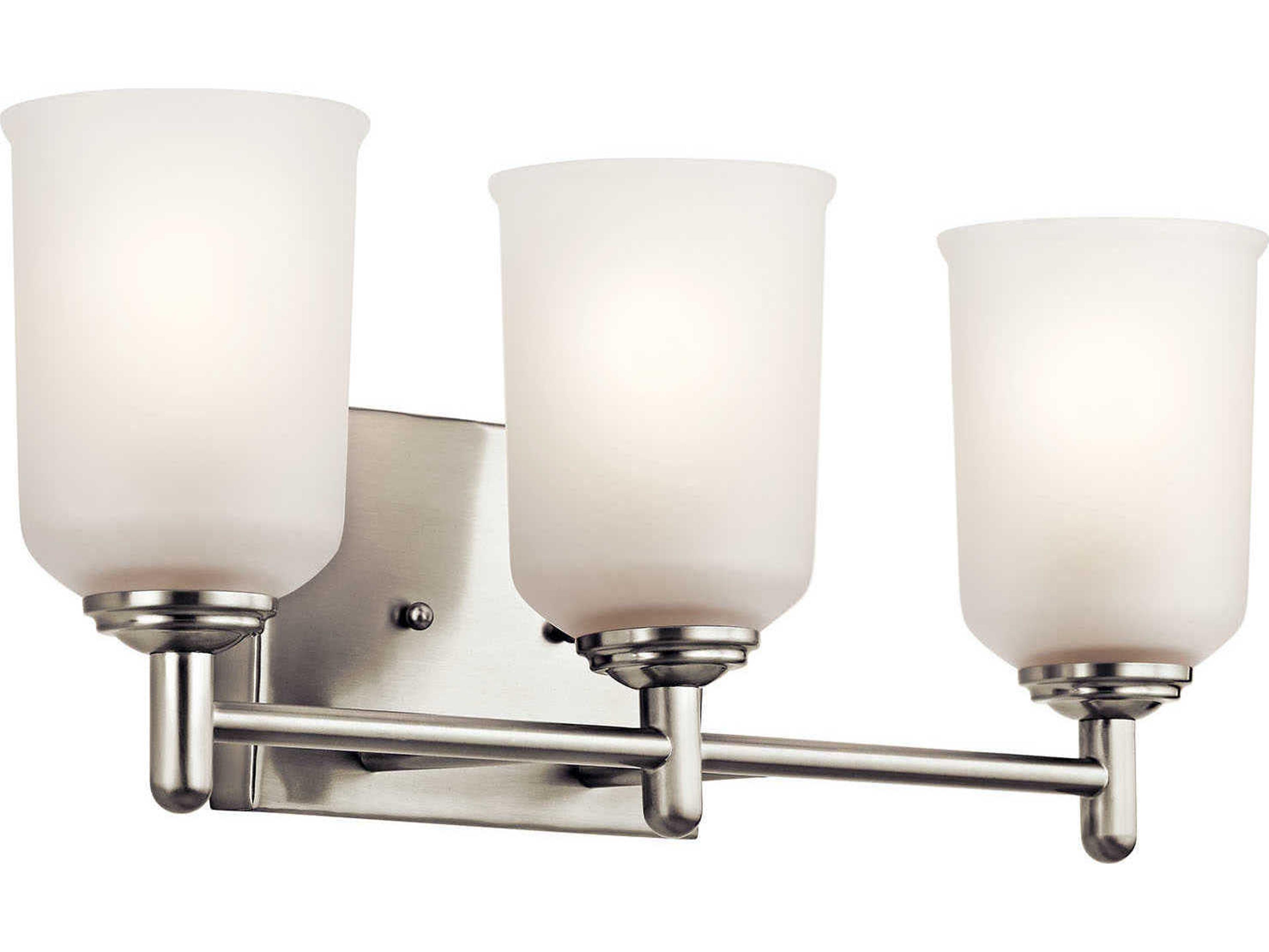Kichler Shailene 3-Light Brushed Nickel Glass Vanity Light