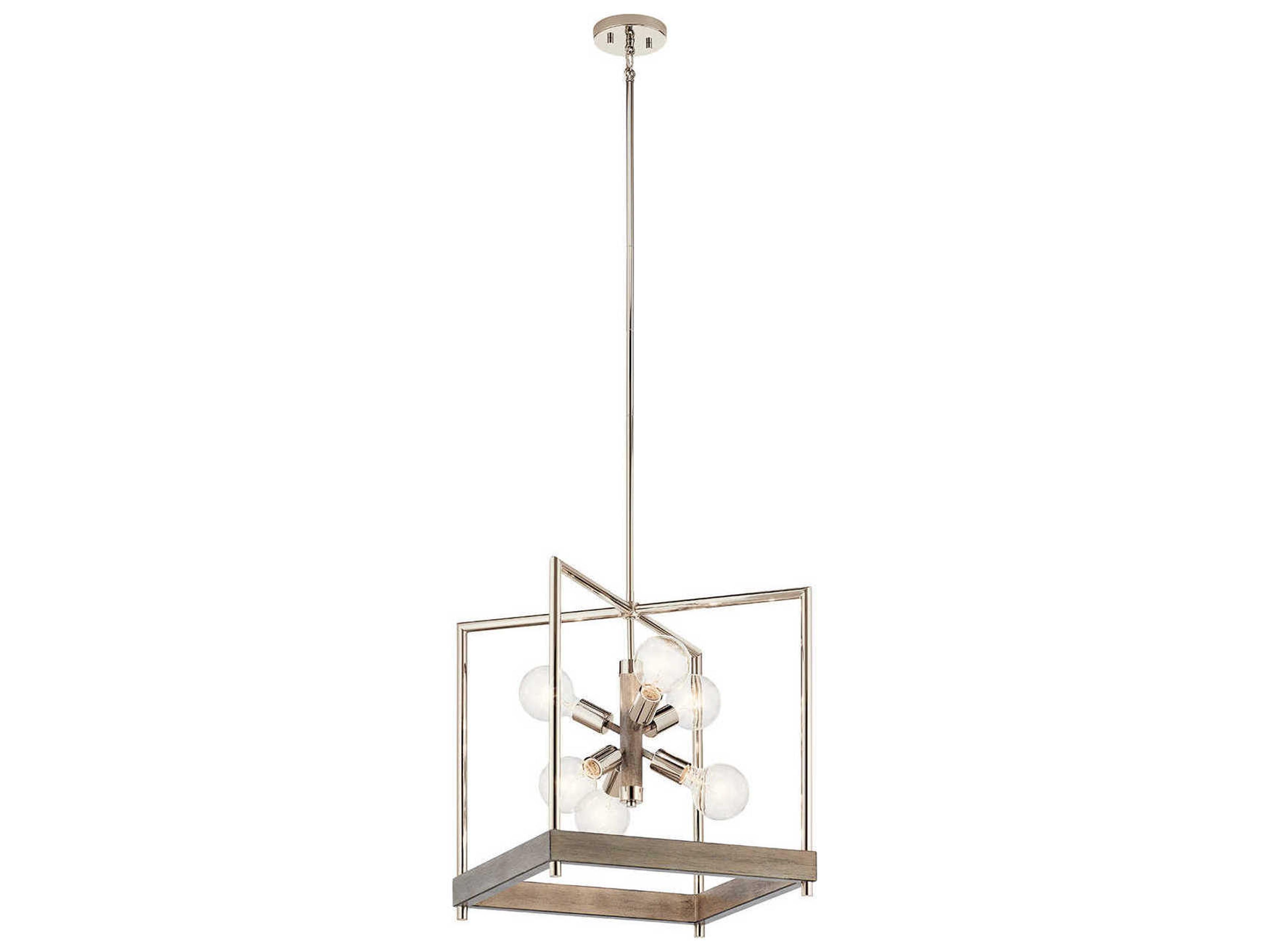 Kichler Tanis 6-Light Distressed Antique Gray Geometric Pendant