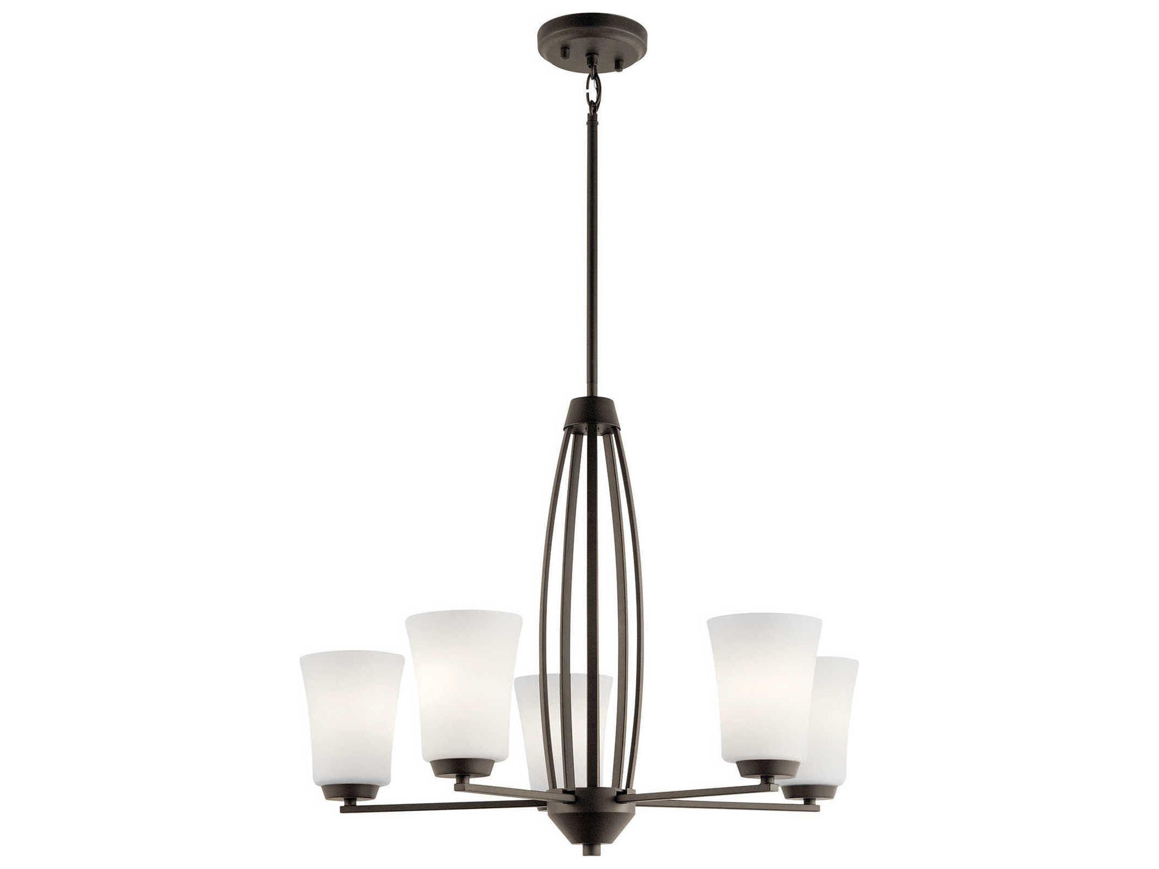 Kichler Tao 5-Light Olde Bronze Glass Bell Chandelier