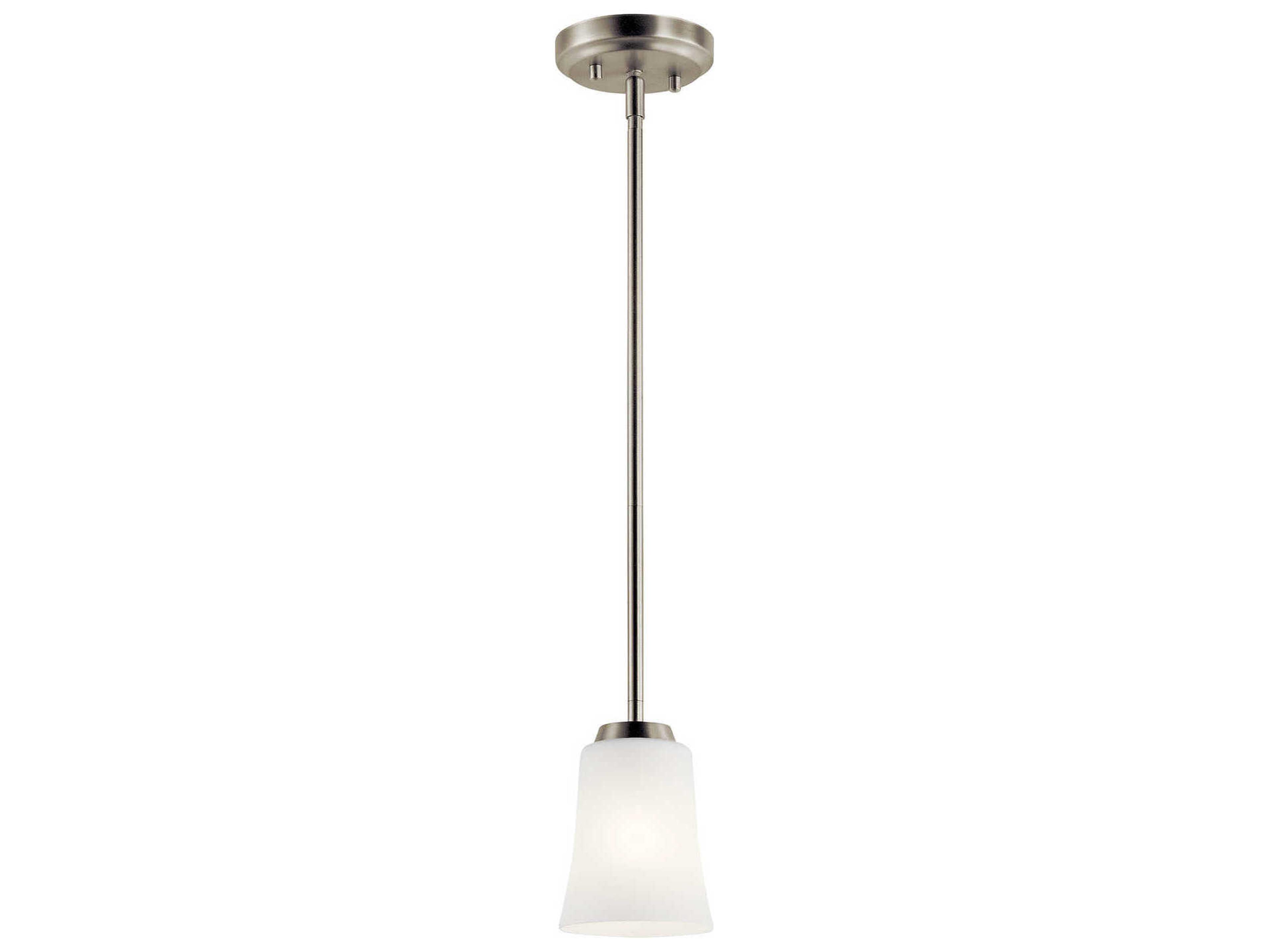 Kichler Tao 1-Light Brushed Nickel Glass Bell Mini Pendant