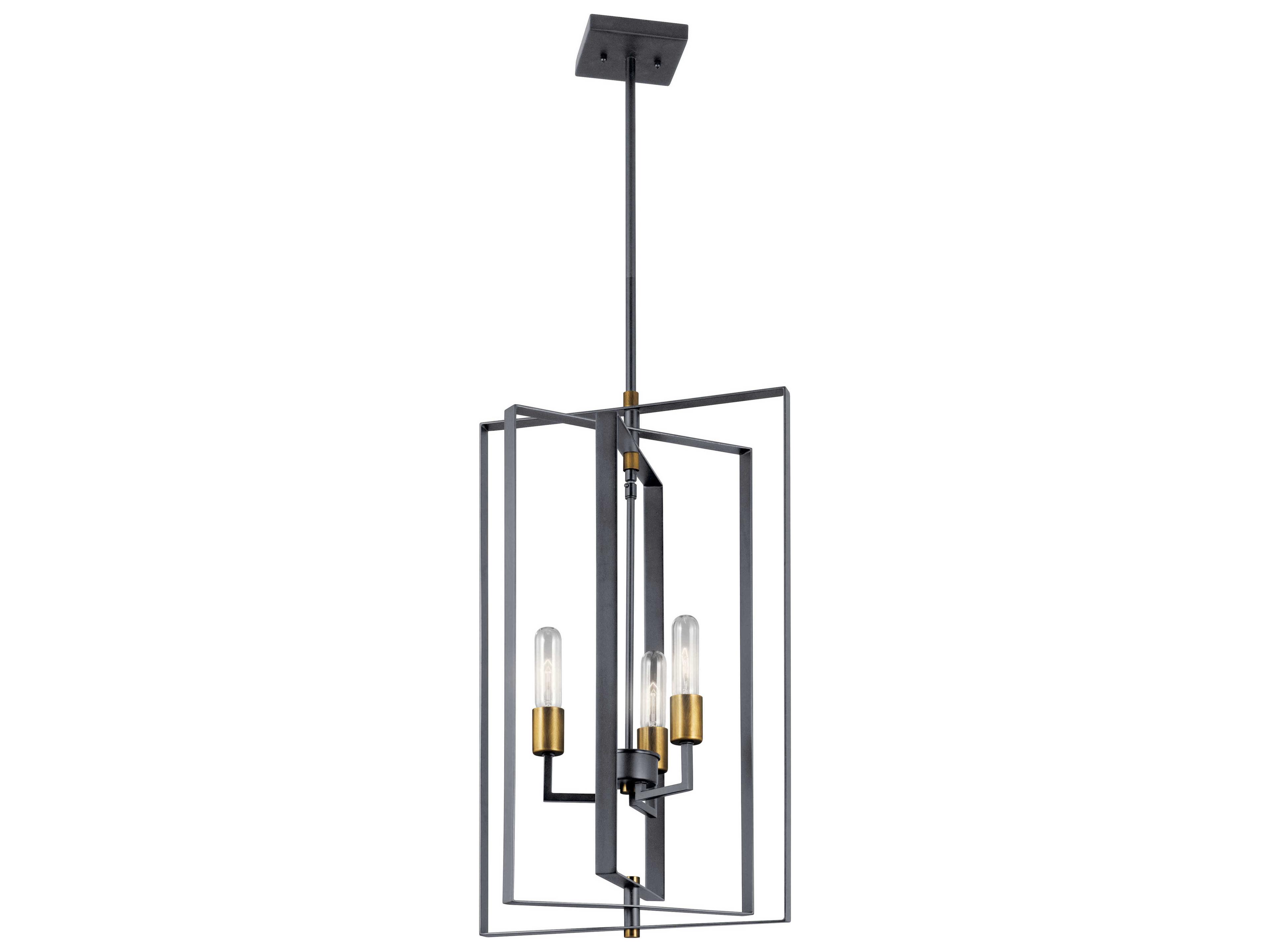 Kichler Taubert 3-Light Black Geometric Linear Pendant