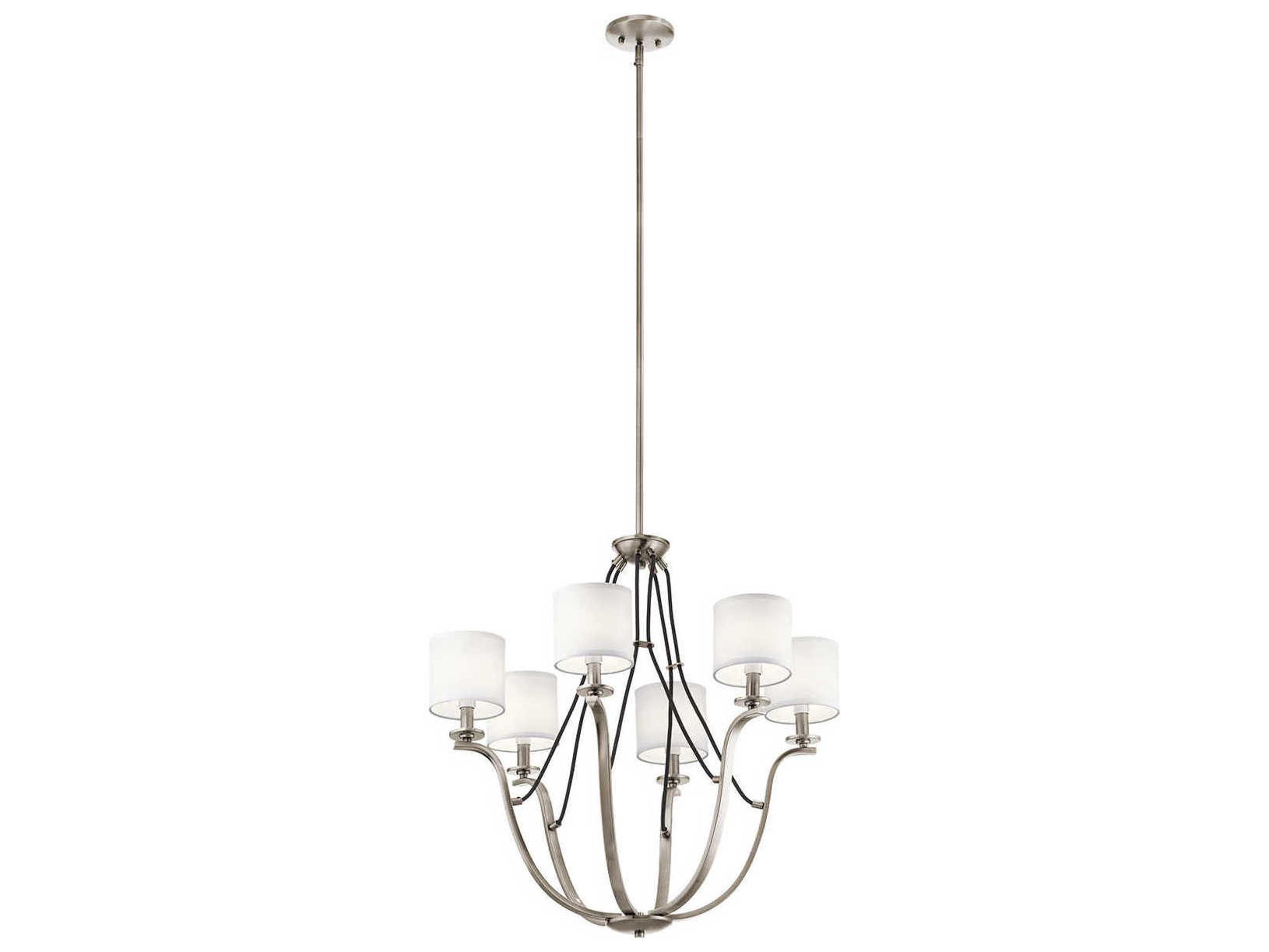 Kichler Thisbe 6-Light Classic Pewter Candelabra Cylinder Chandelier