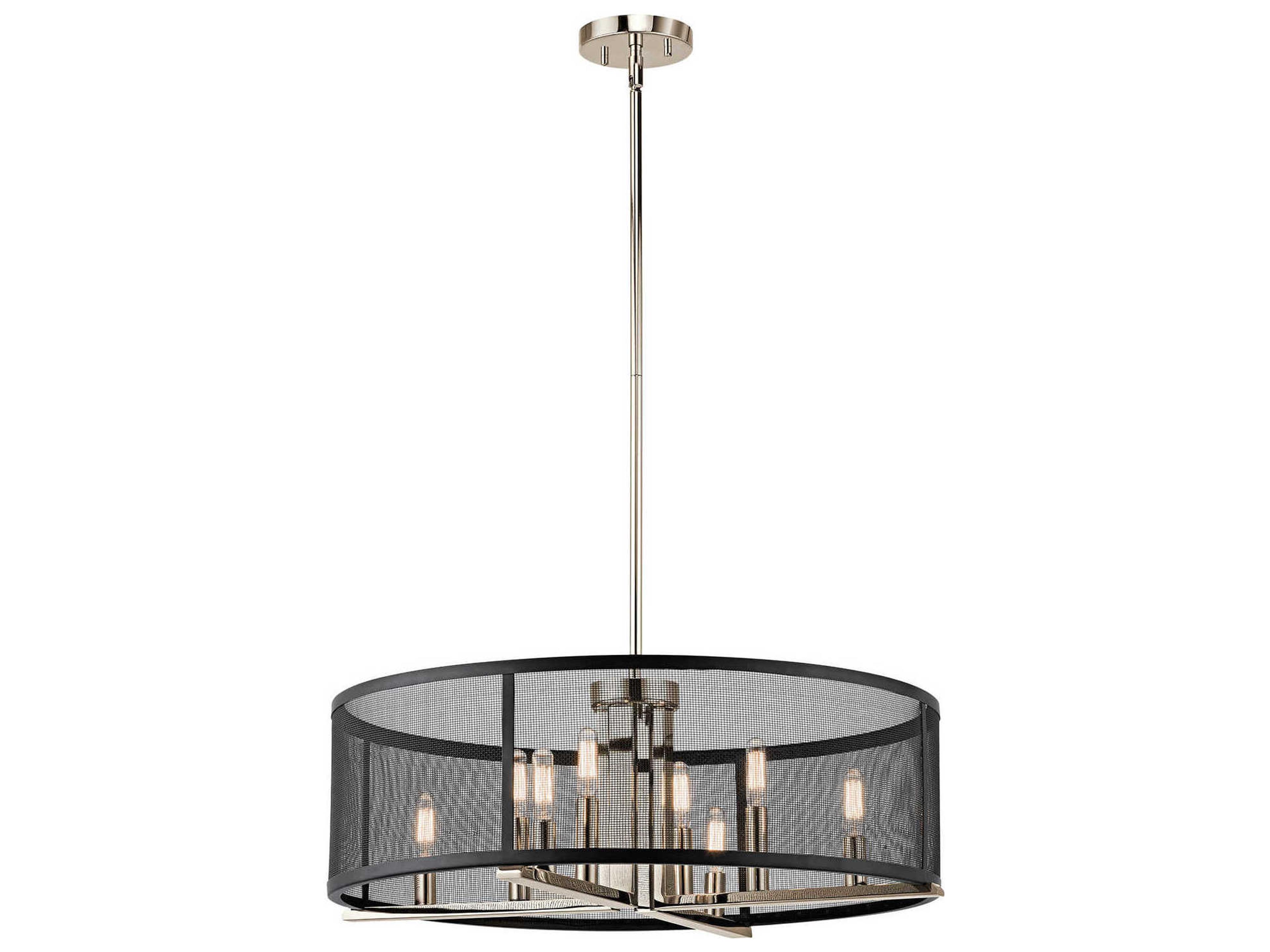 Kichler Titus 8-Light Polished Nickel Candelabra Drum Chandelier