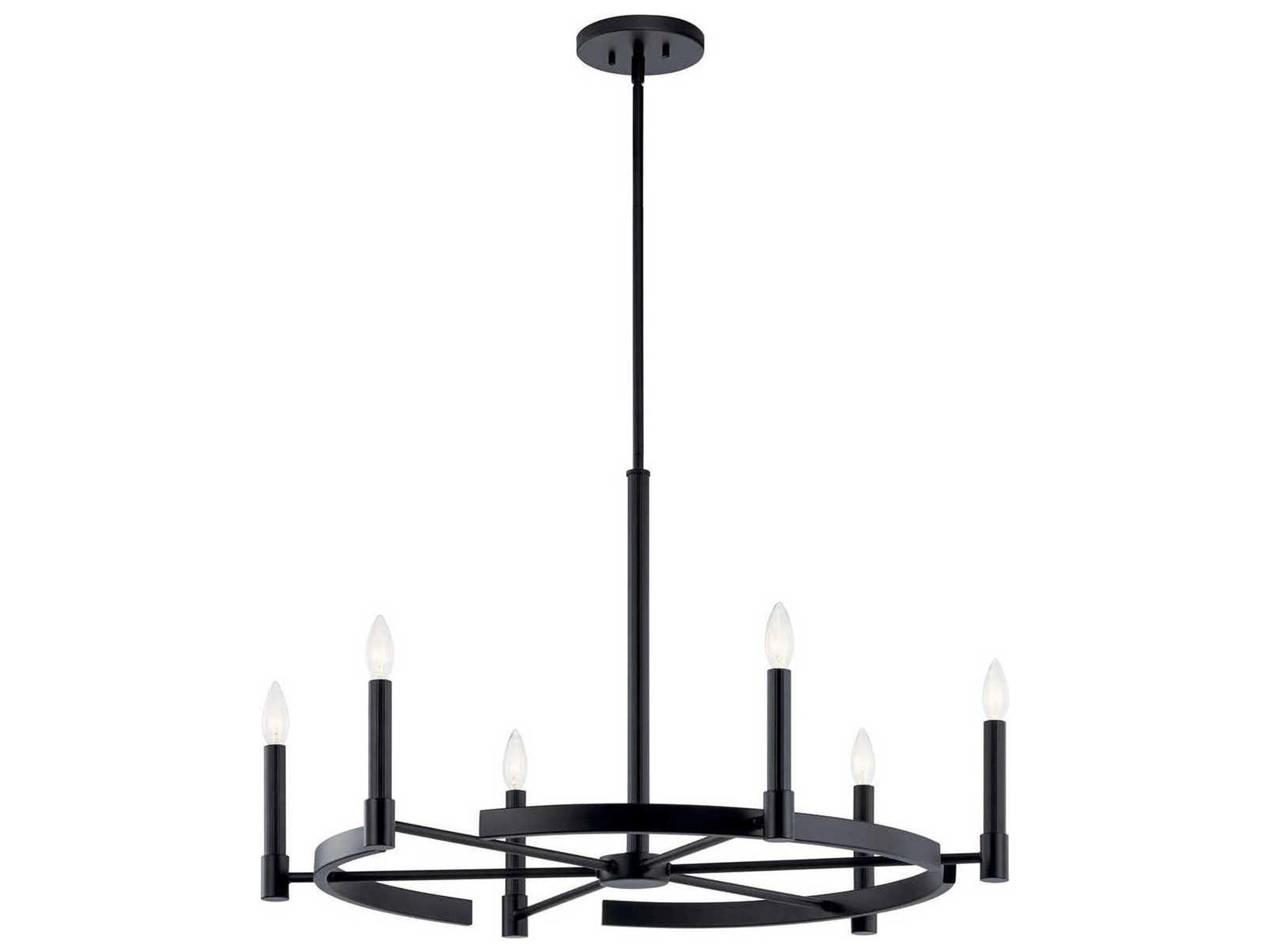 Kichler Tolani 6-Light Black Candelabra Round Chandelier