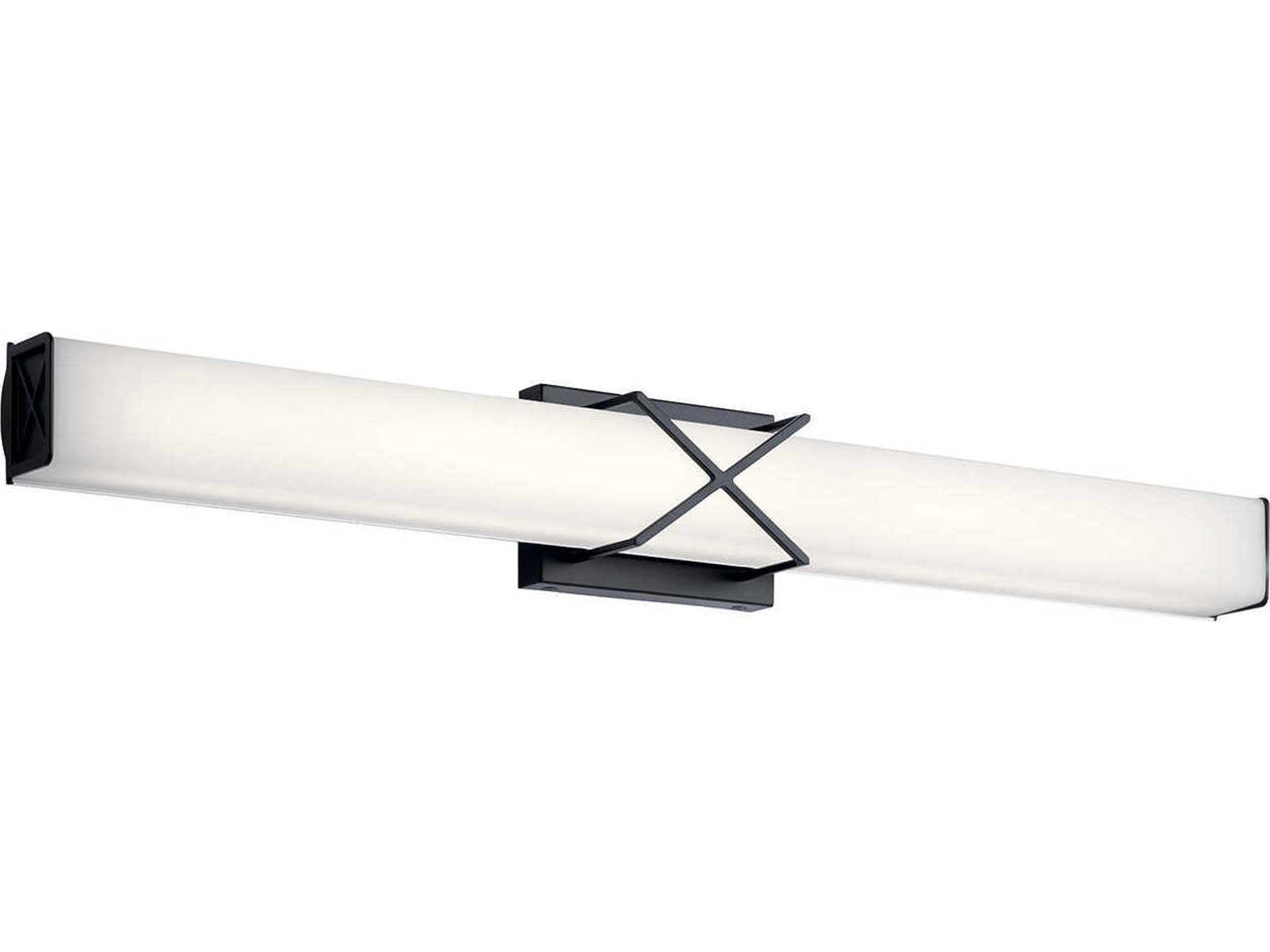 Kichler Trinsic 3-Light Matte Black Glass LED Vanity Light