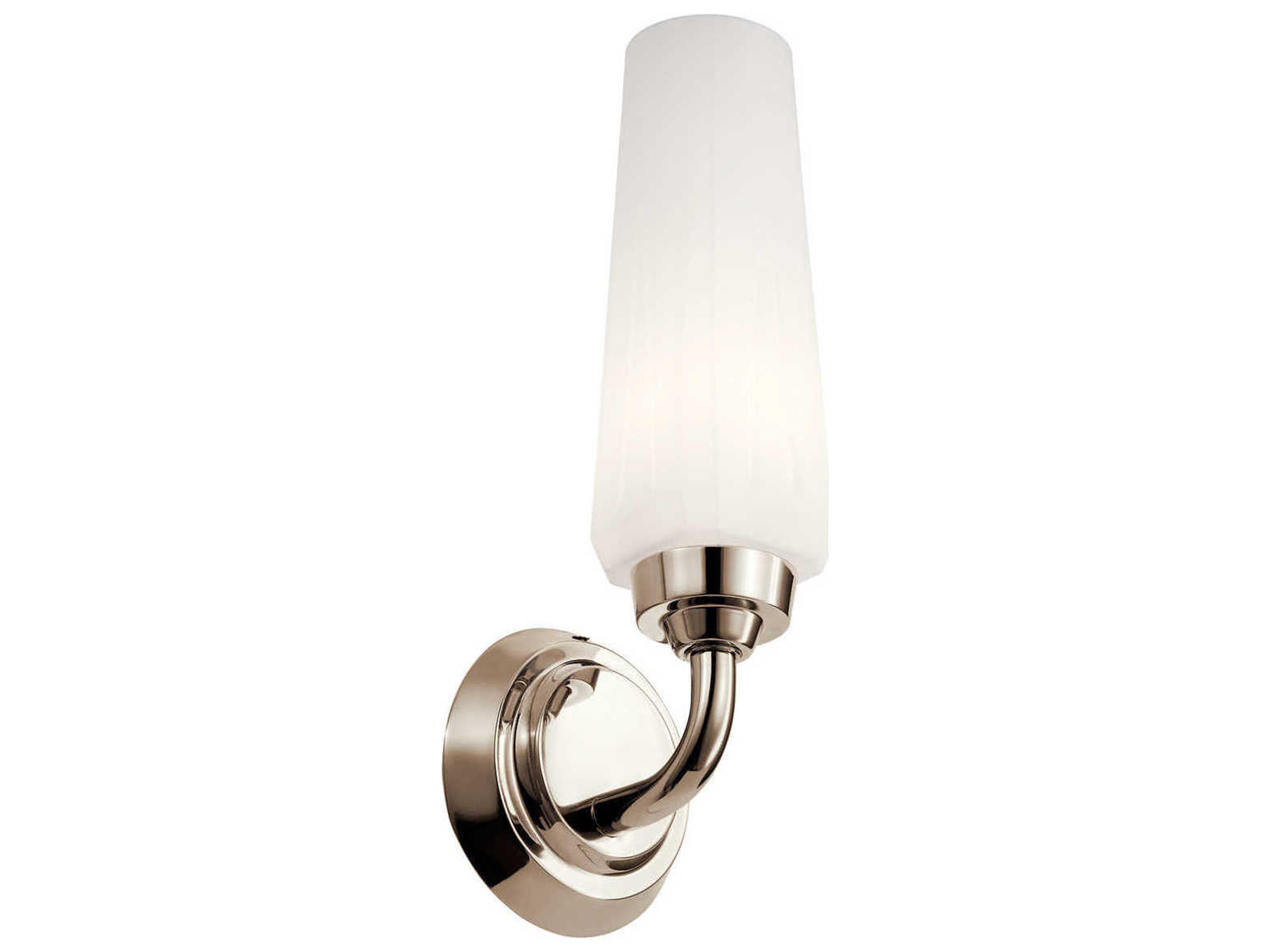 Kichler Truby 1-Light Polished Nickel Glass Wall Sconce