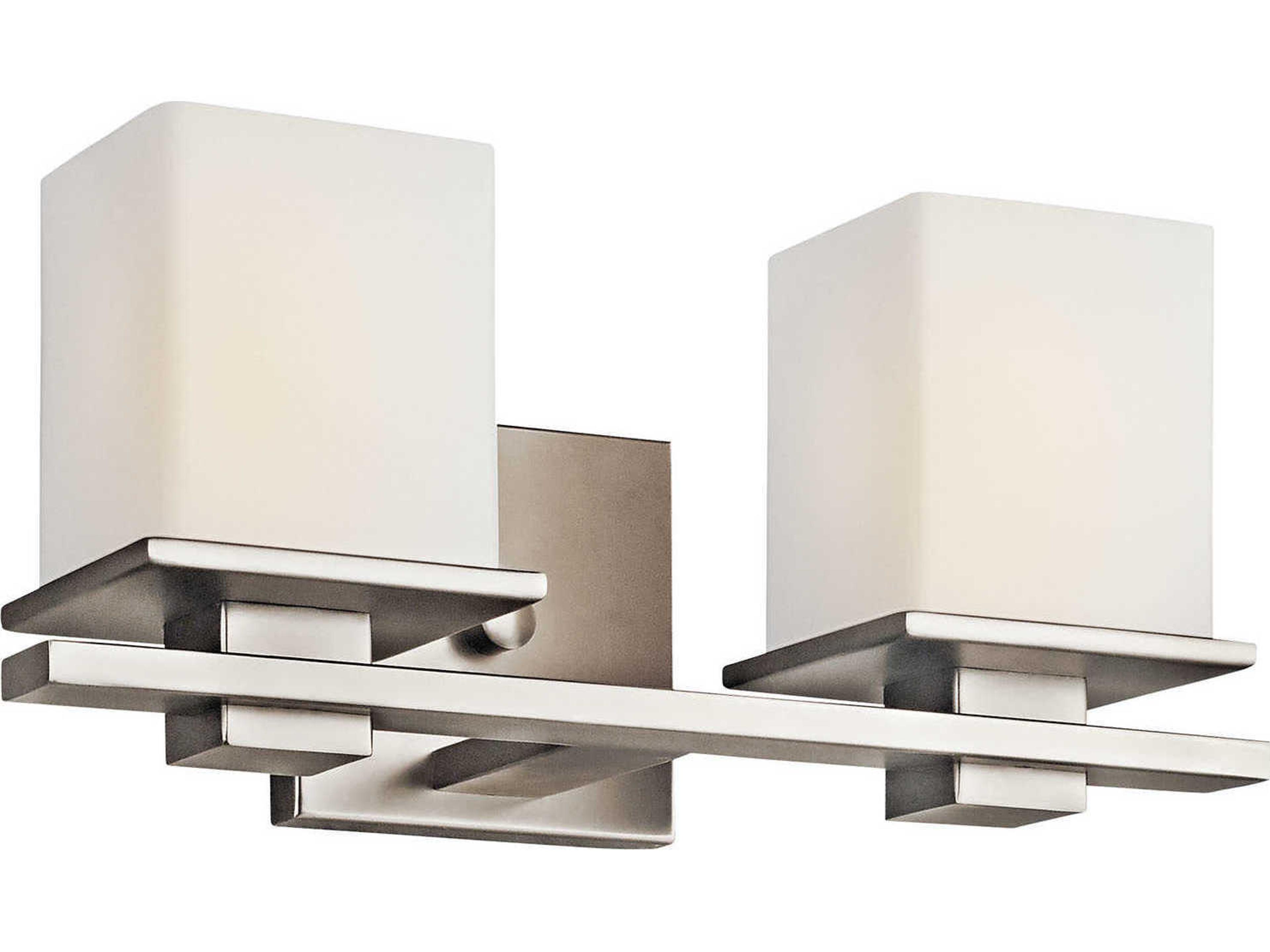 Kichler Tully 2-Light Antique Pewter Glass Vanity Light