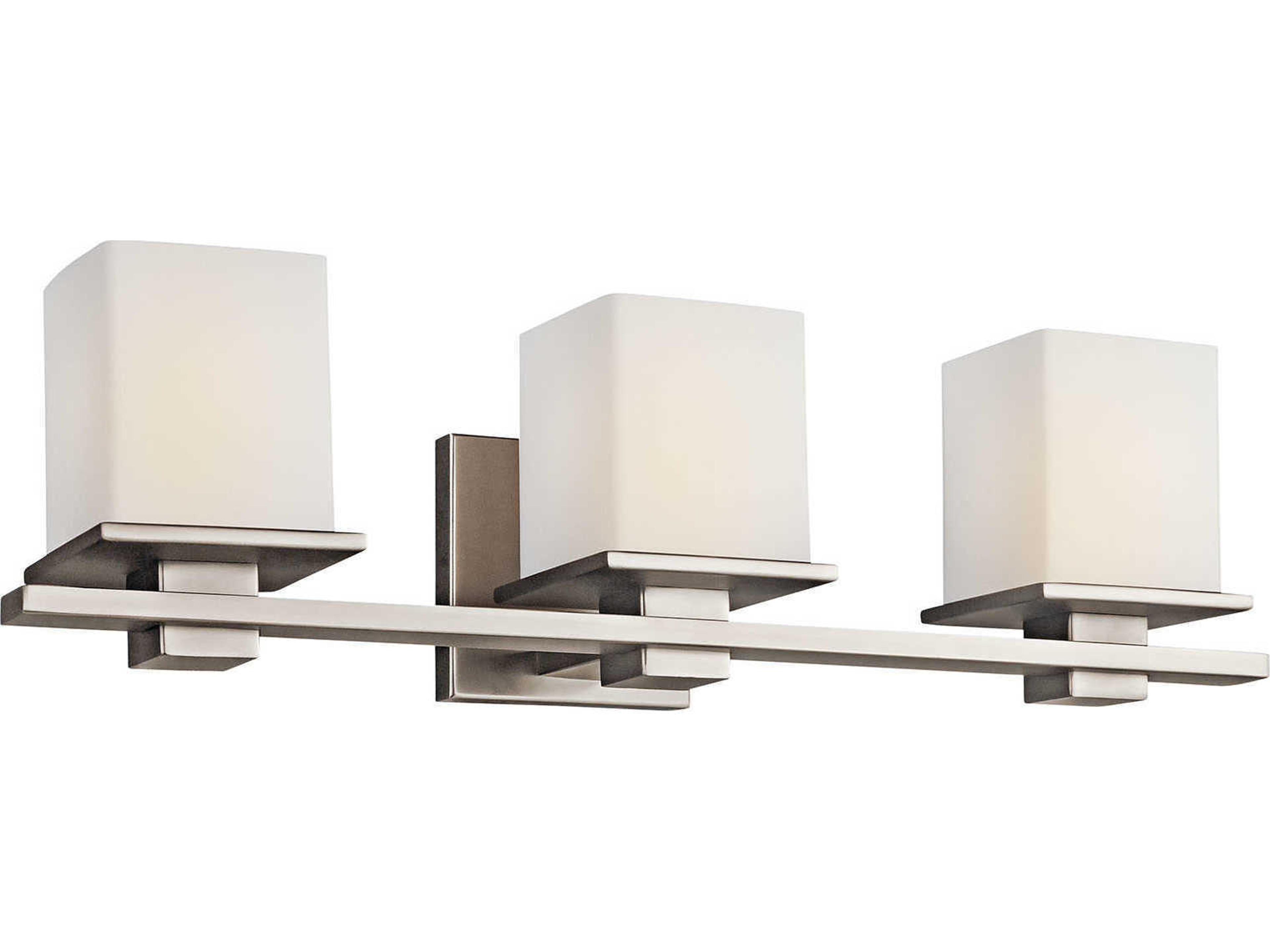 Kichler Tully 3-Light Antique Pewter Glass Vanity Light