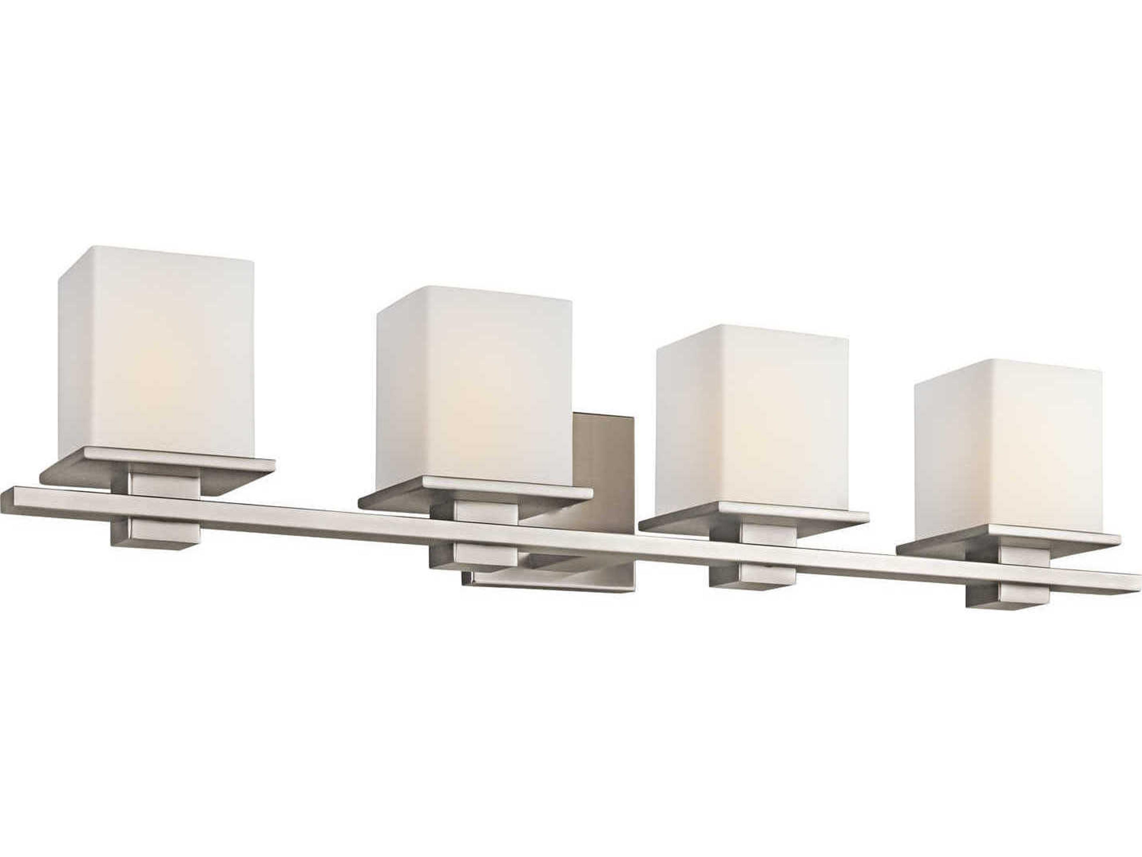 Kichler Tully 4-Light Antique Pewter Glass Vanity Light