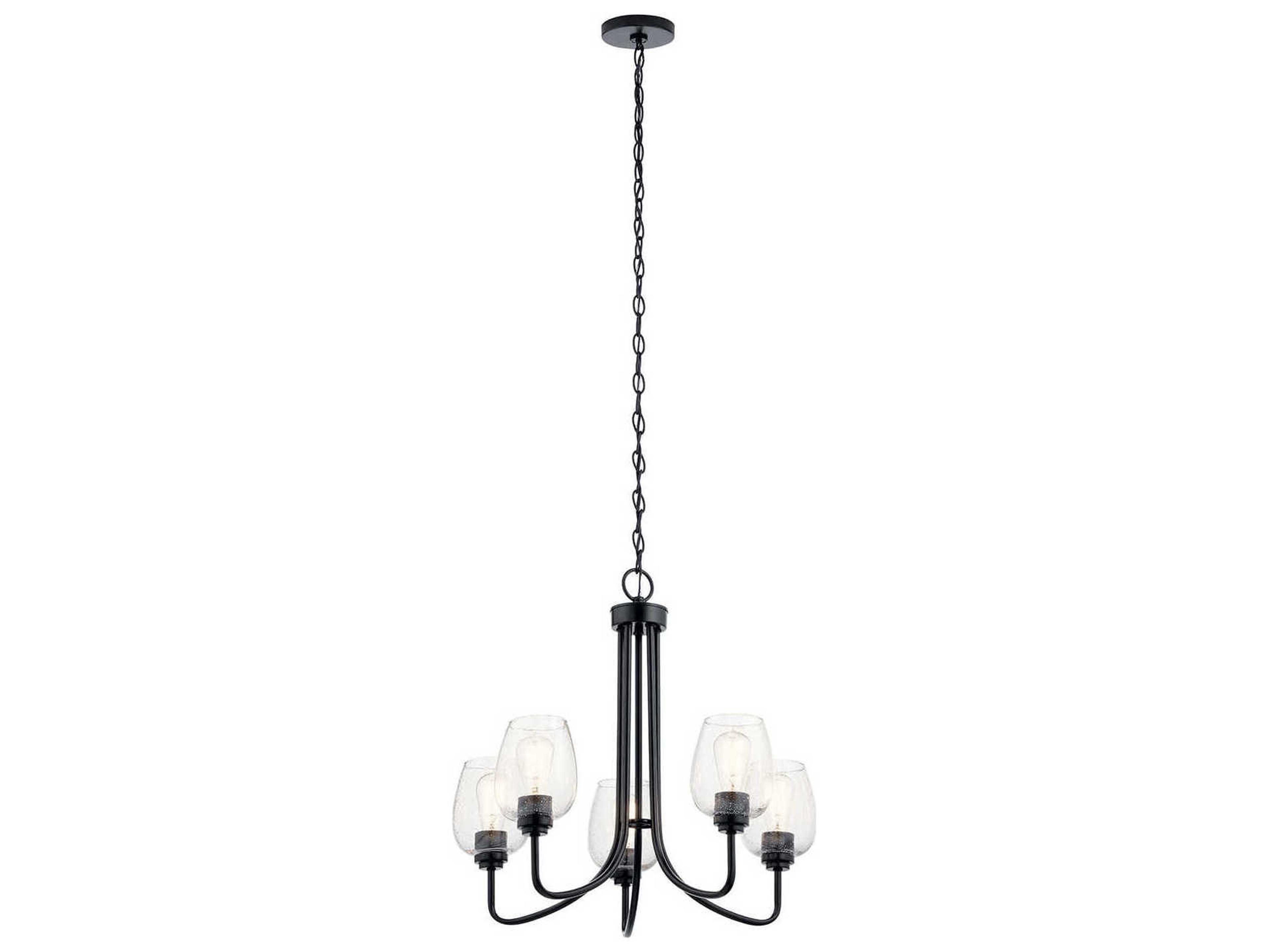 Kichler Valserrano 5-Light Black Glass Geometric Chandelier