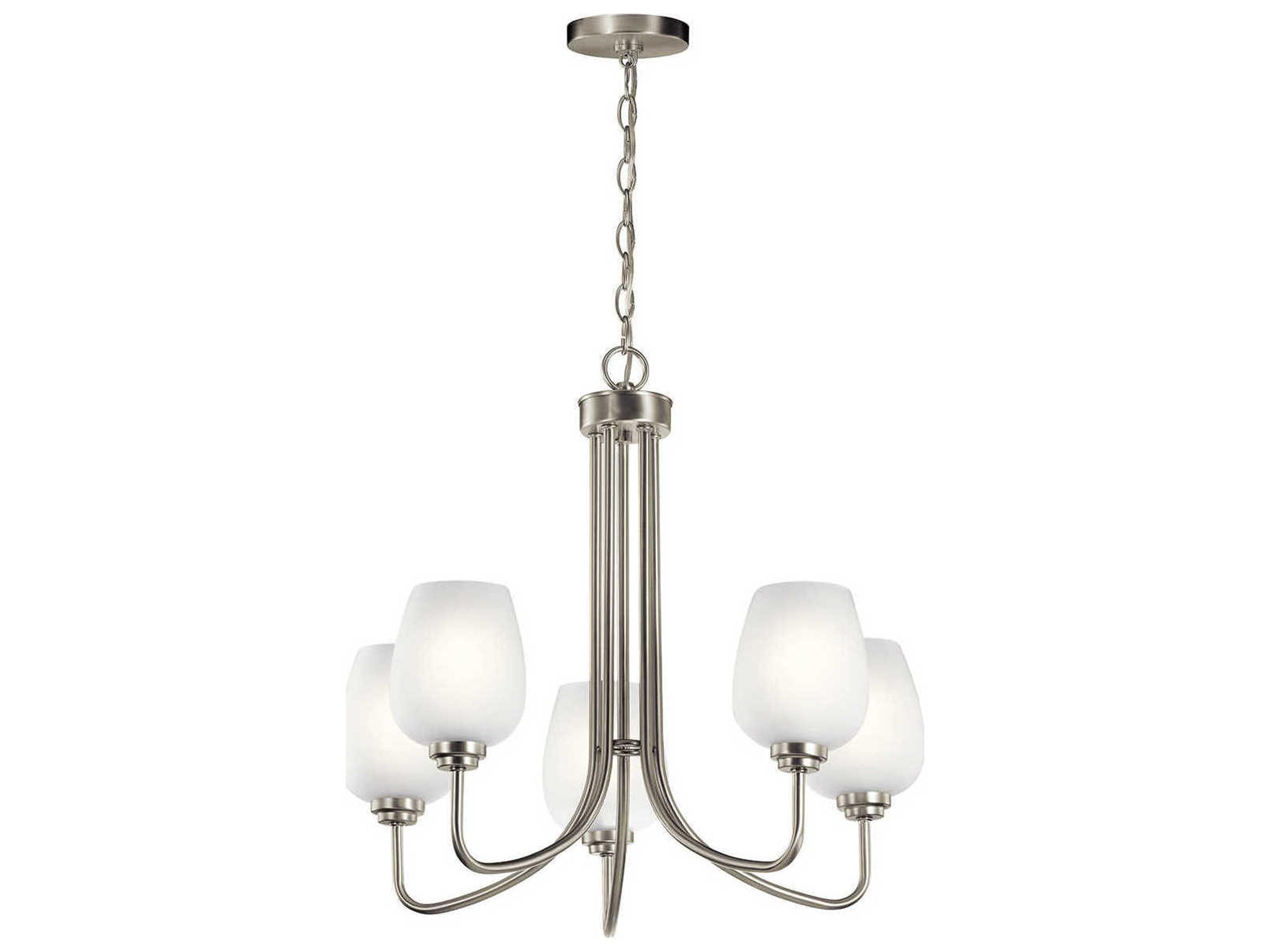 Kichler Valserrano 5-Light Brushed Nickel Glass Geometric Chandelier