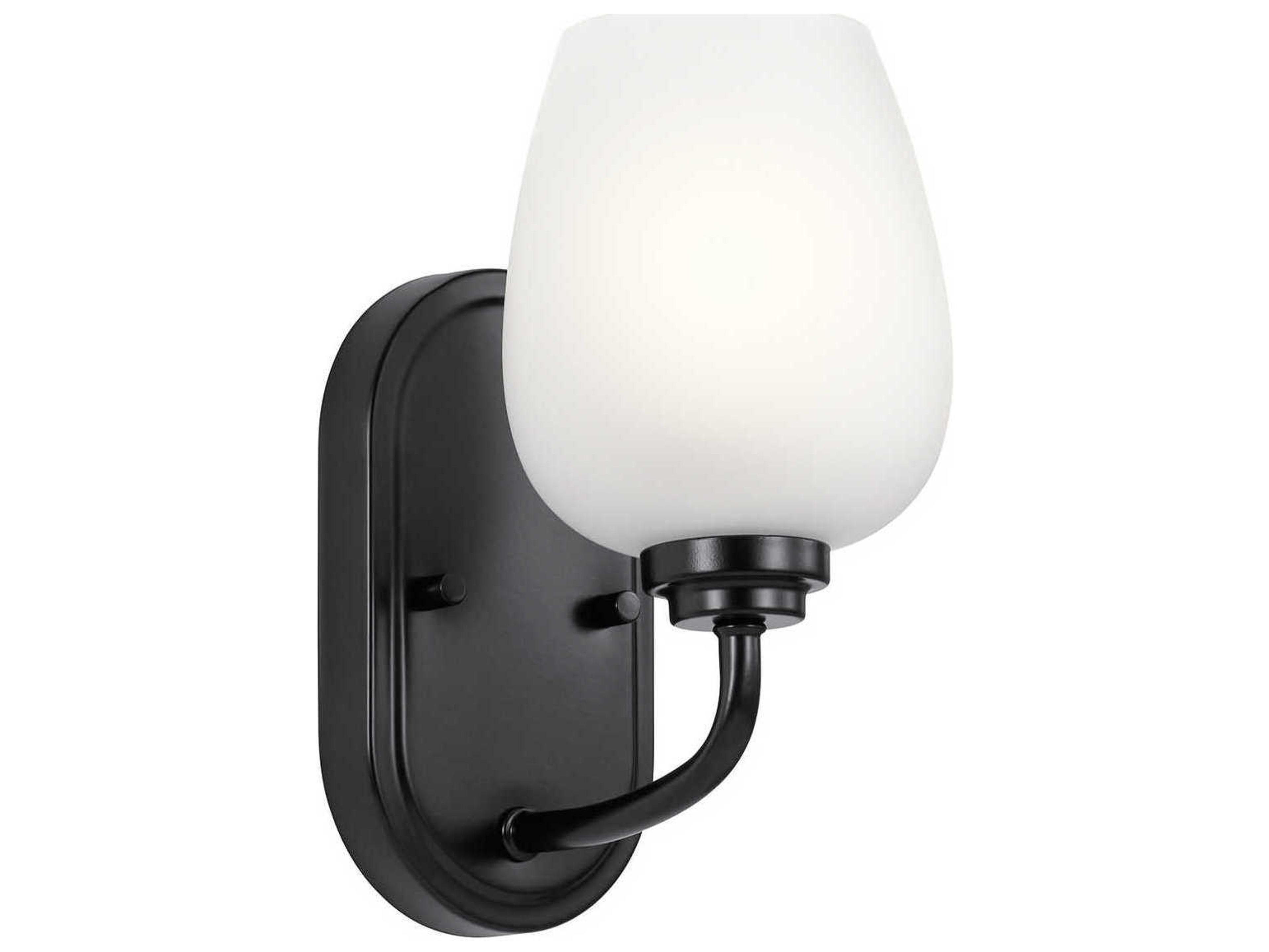 Kichler Valserrano 1-Light Black Glass Wall Sconce