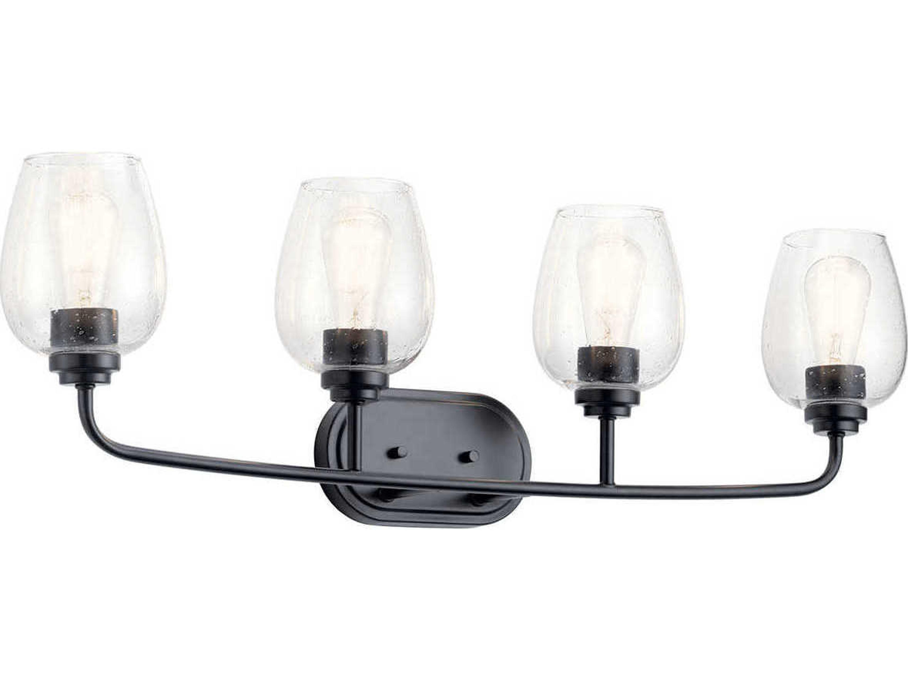 Kichler Valserrano 4-Light Black Glass Vanity Light