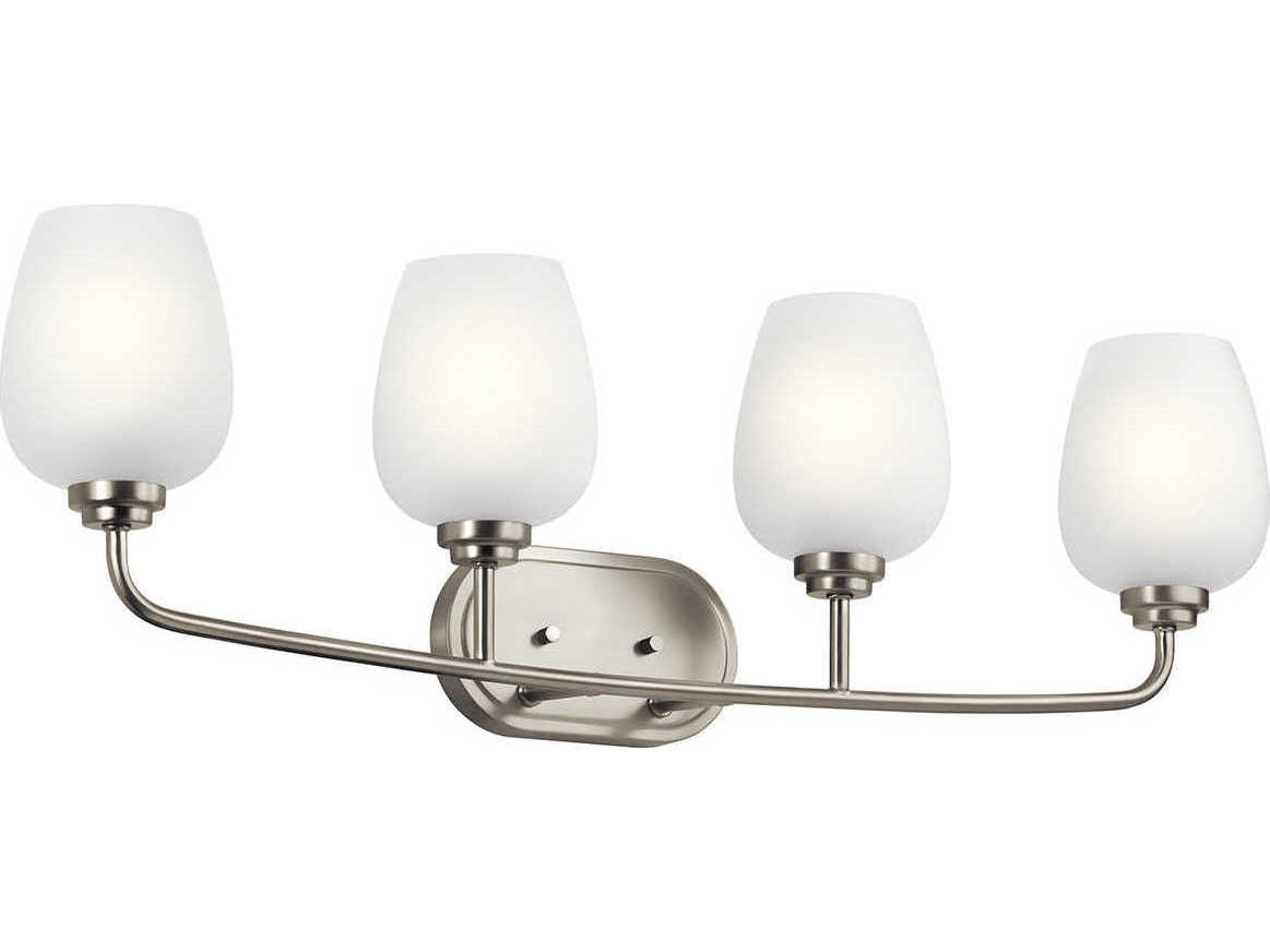 Kichler Valserrano 4-Light Brushed Nickel Glass Vanity Light
