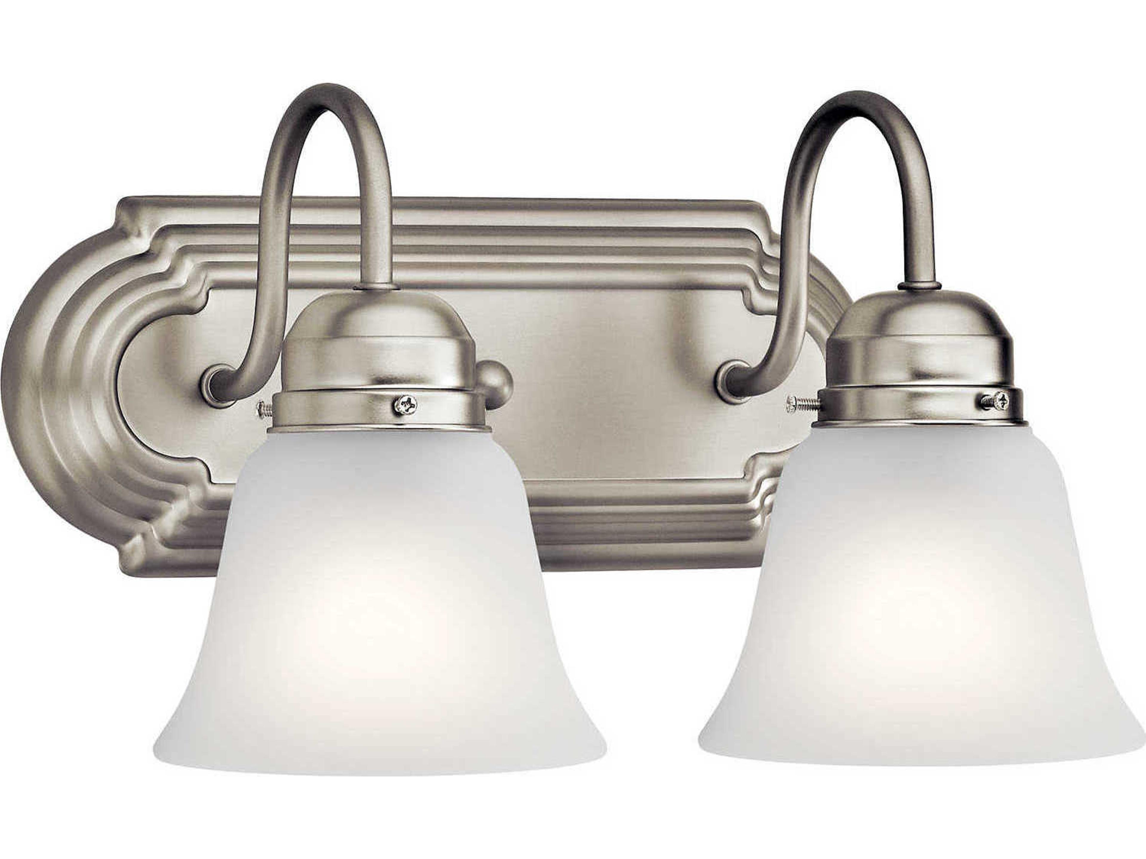 Kichler 2-Light Brushed Nickel Glass Vanity Light