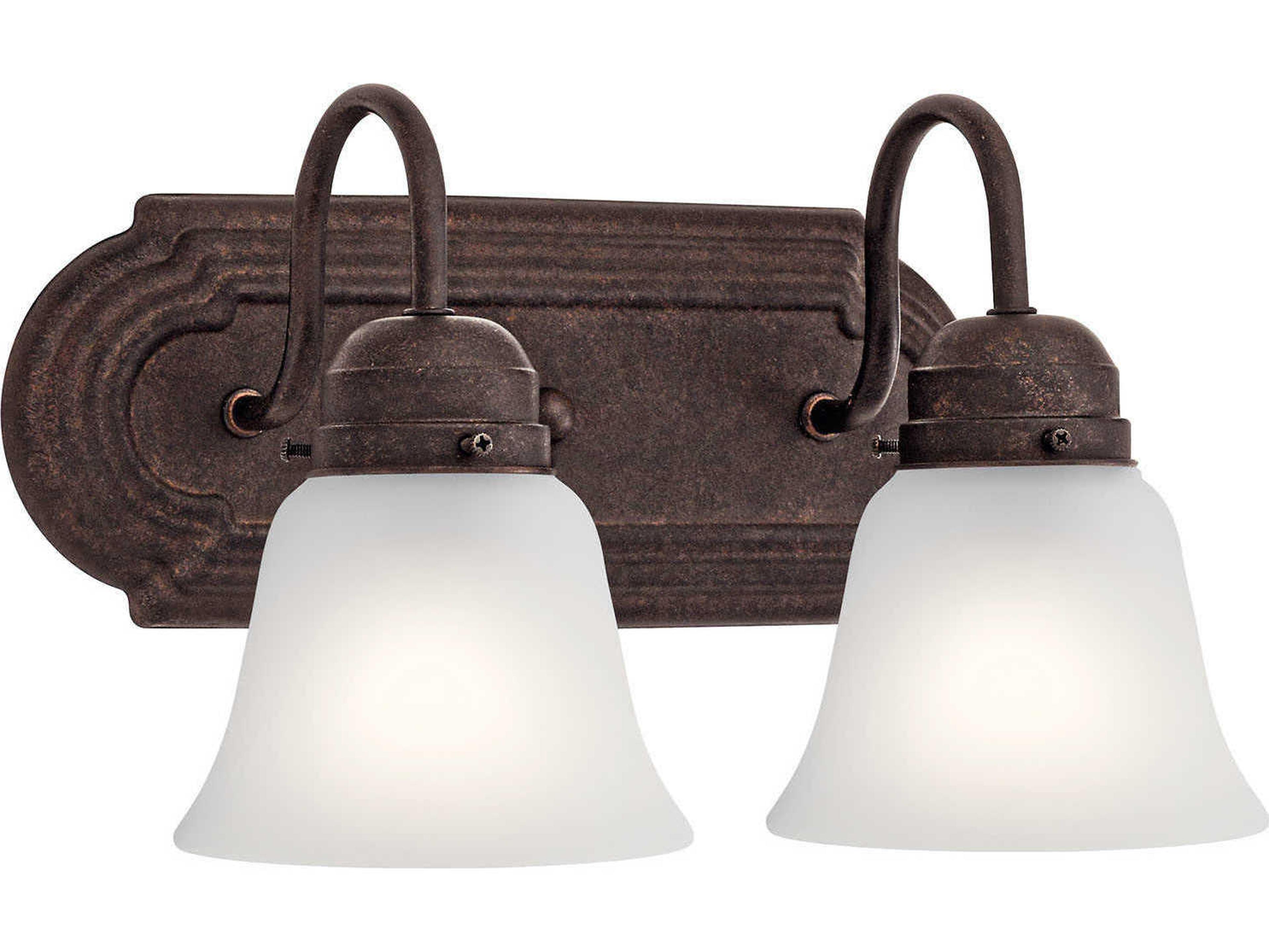 Kichler 2-Light Tannery Bronze Glass Vanity Light