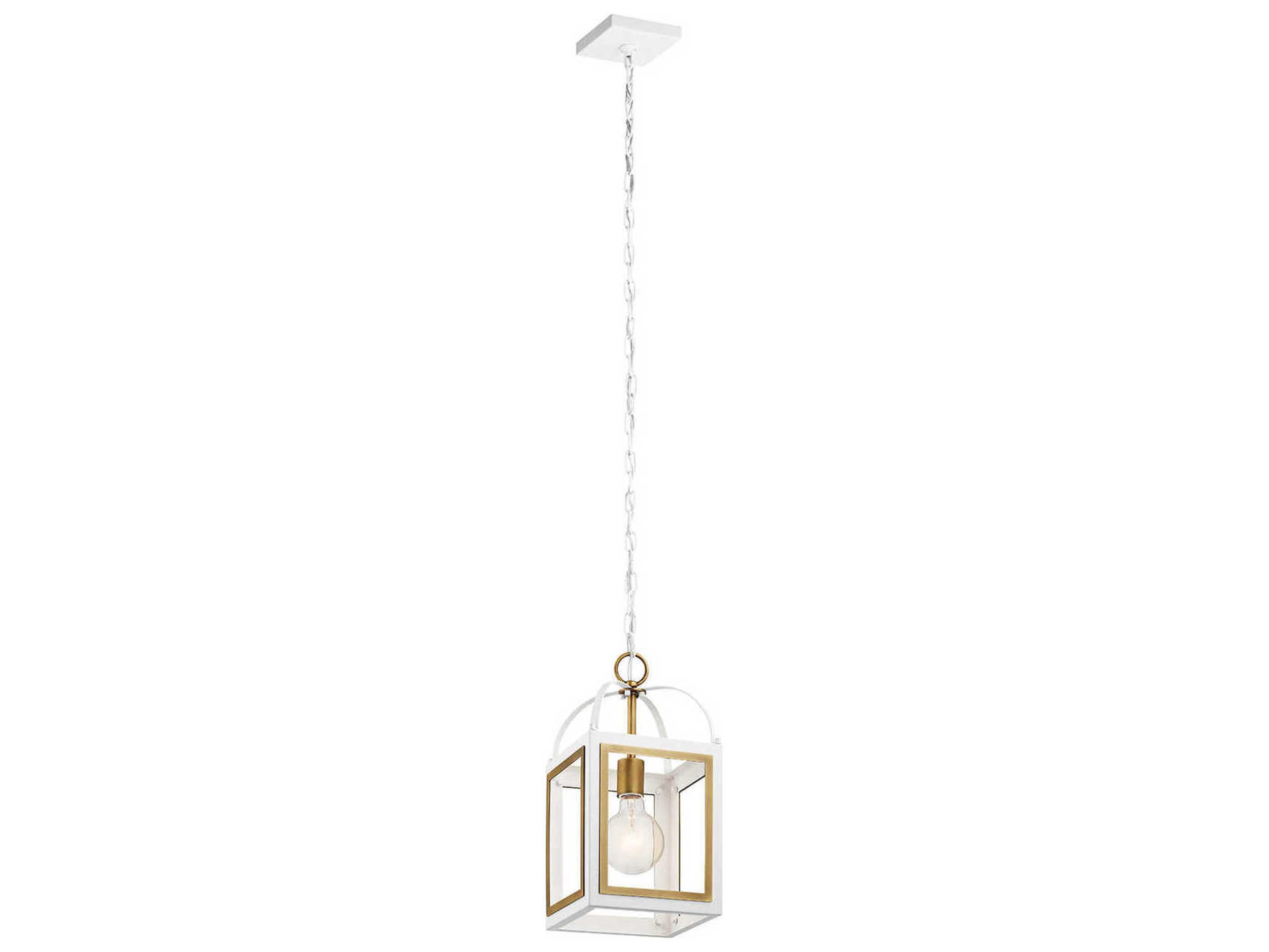 Kichler Vath 1-Light White Natural Brass Mini Pendant