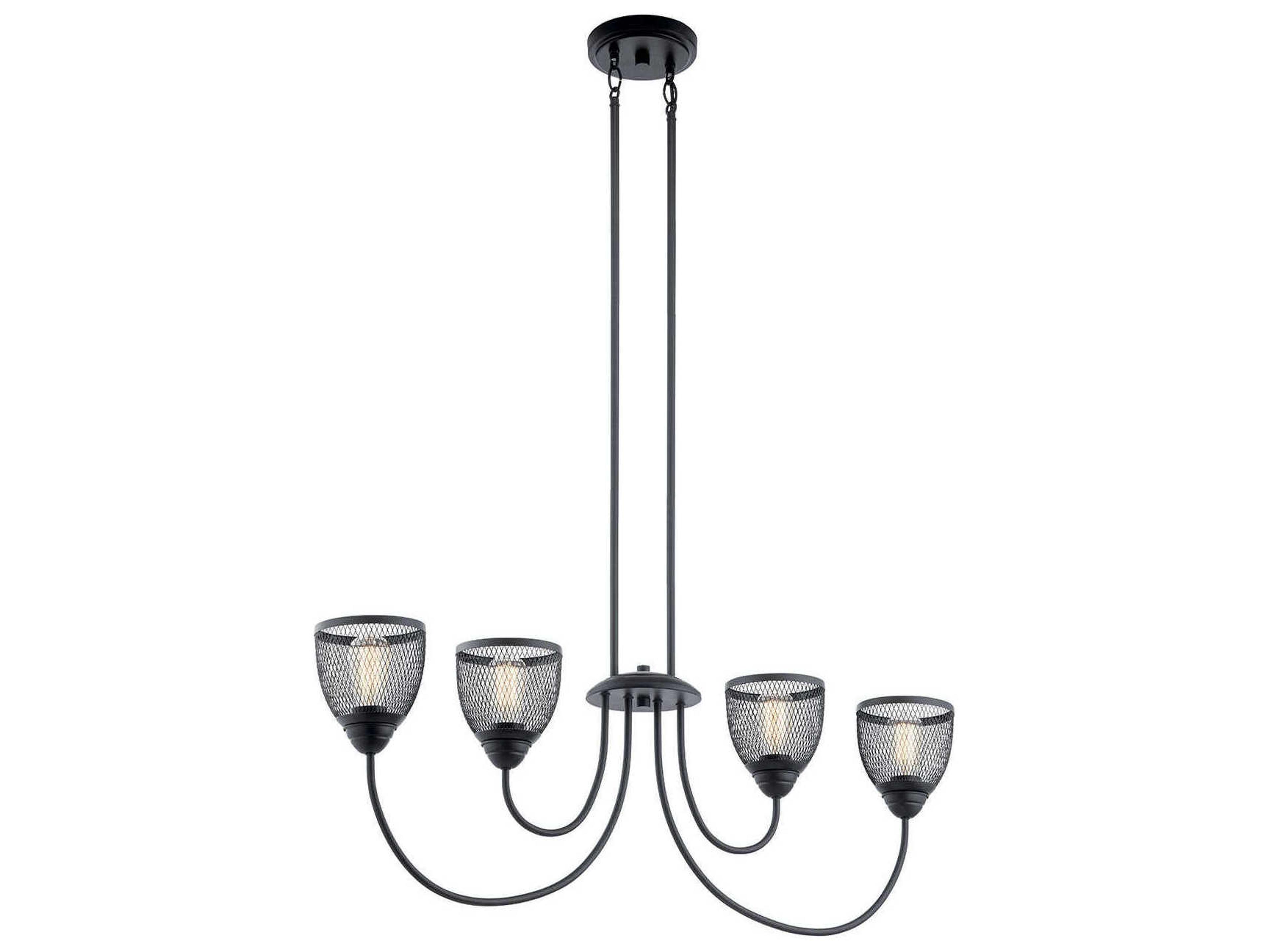Kichler Voclain 4-Light Black Bell Island Pendant