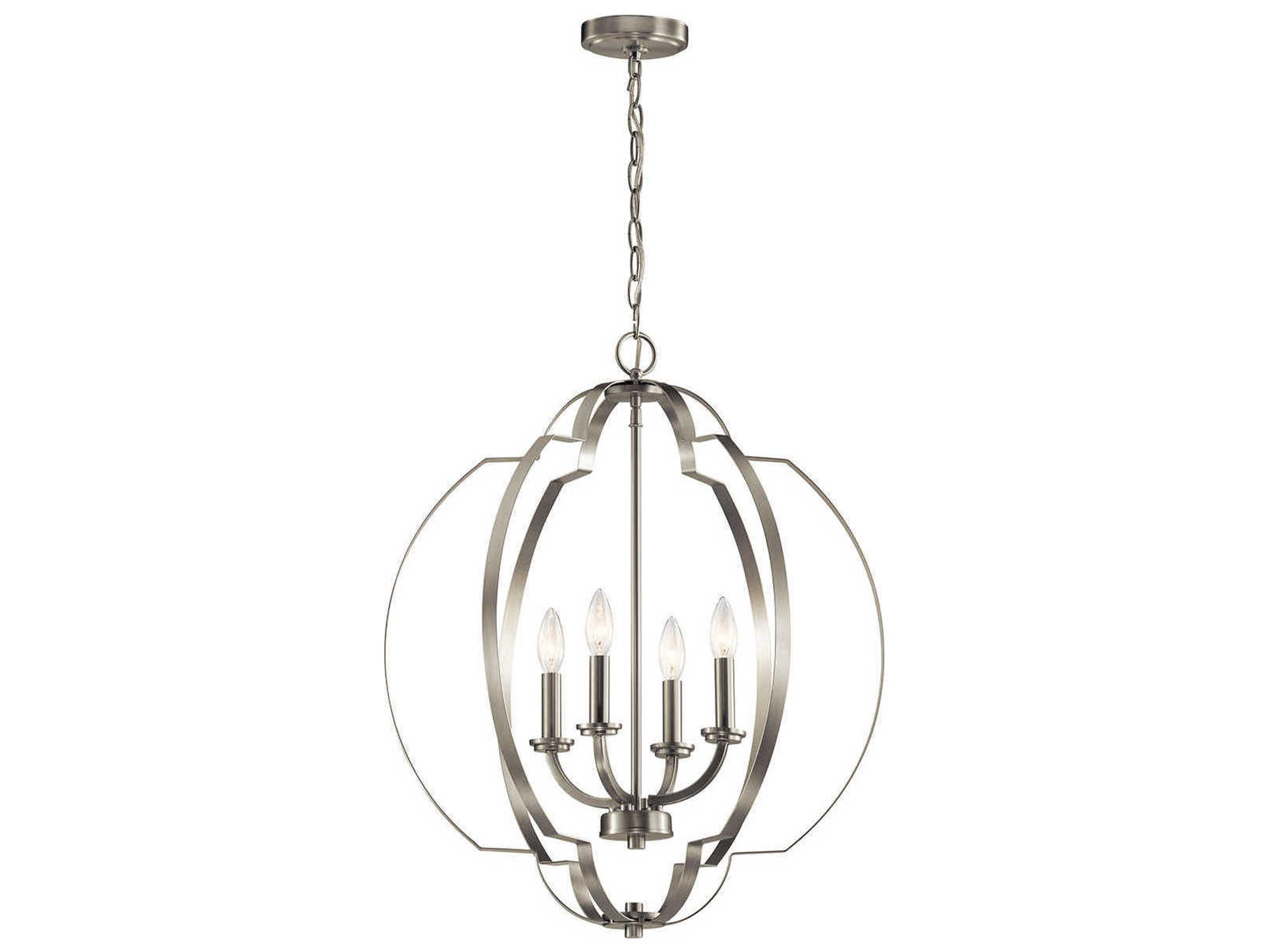 Kichler Voleta 4-Light Brushed Nickel Candelabra Geometric Chandelier