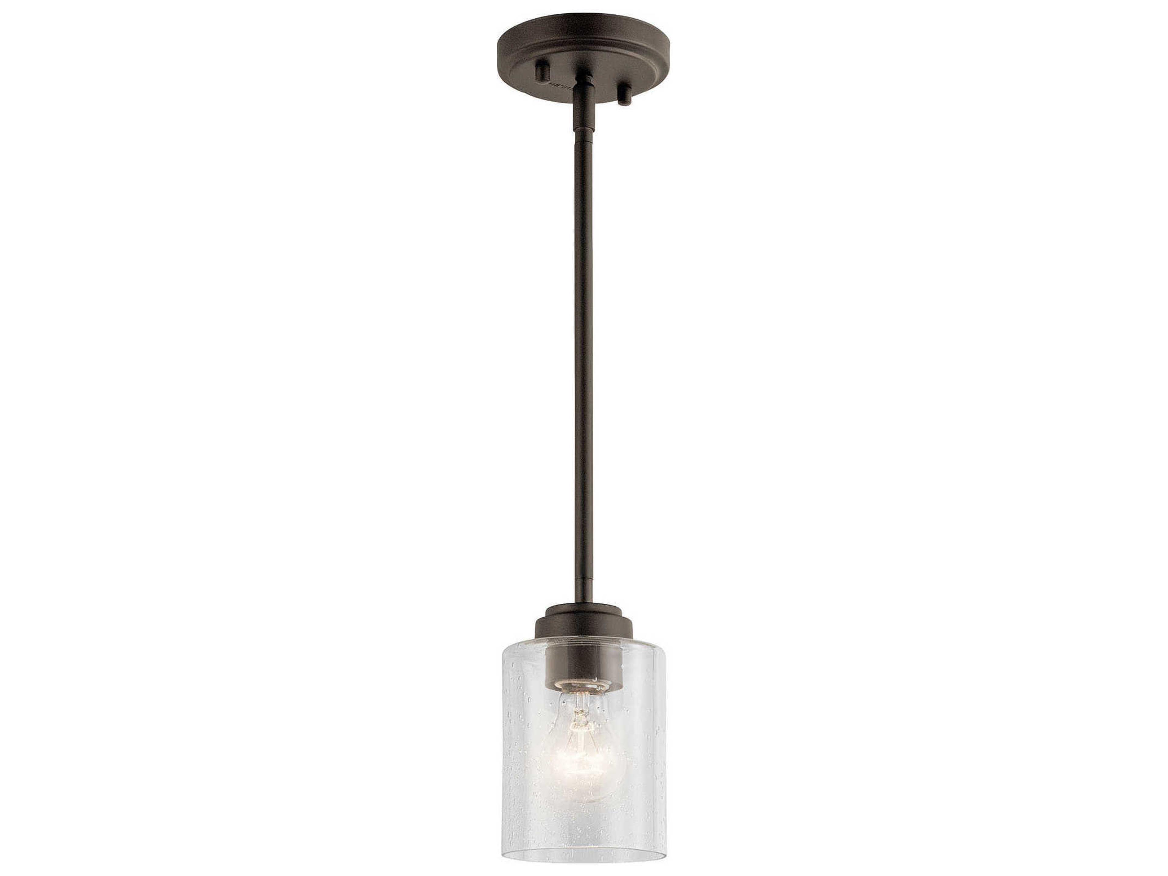 Kichler Winslow 1-Light Olde Bronze Glass Cylinder Mini Pendant