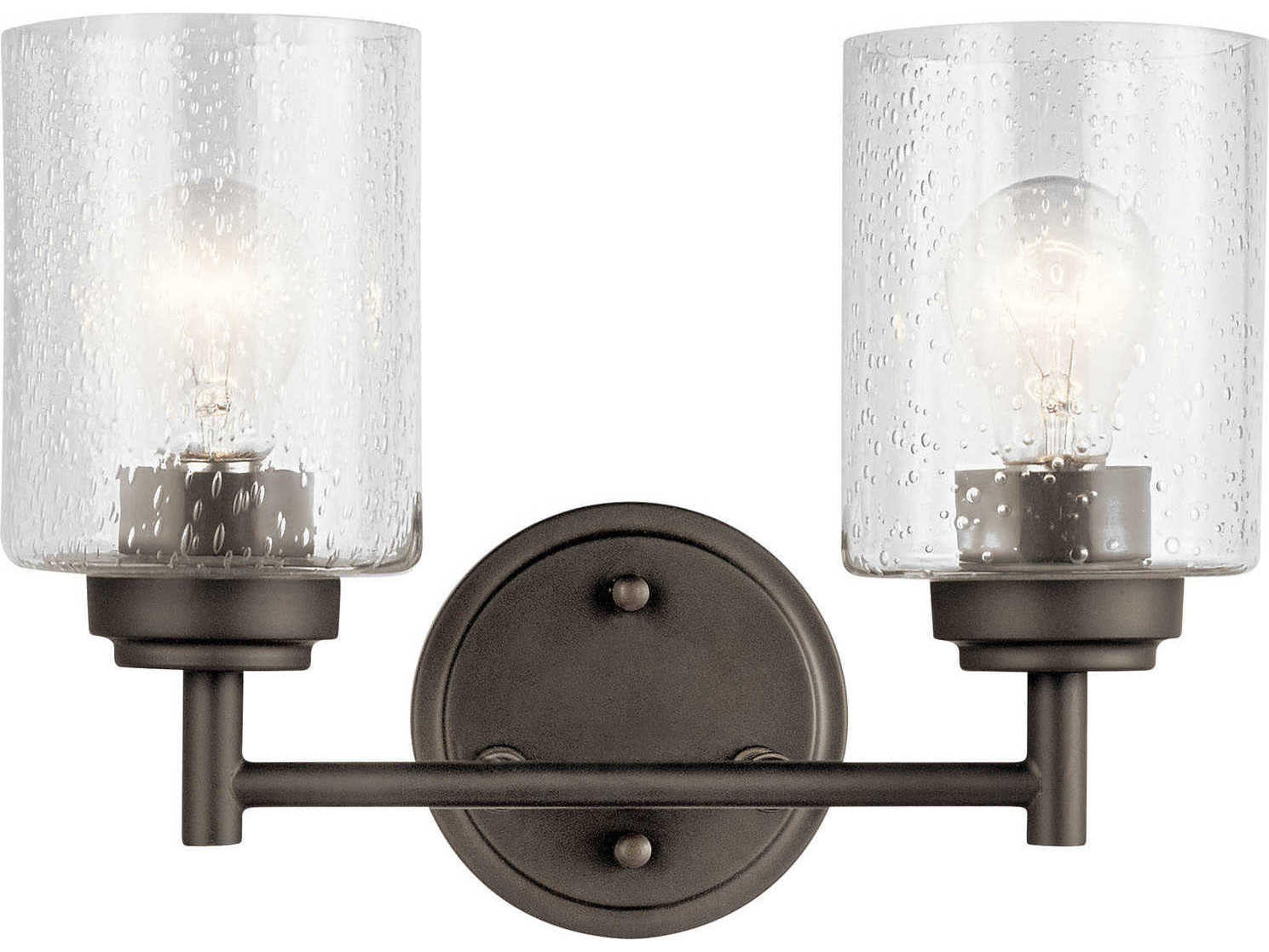 Kichler Winslow 2-Light Olde Bronze Glass Vanity Light