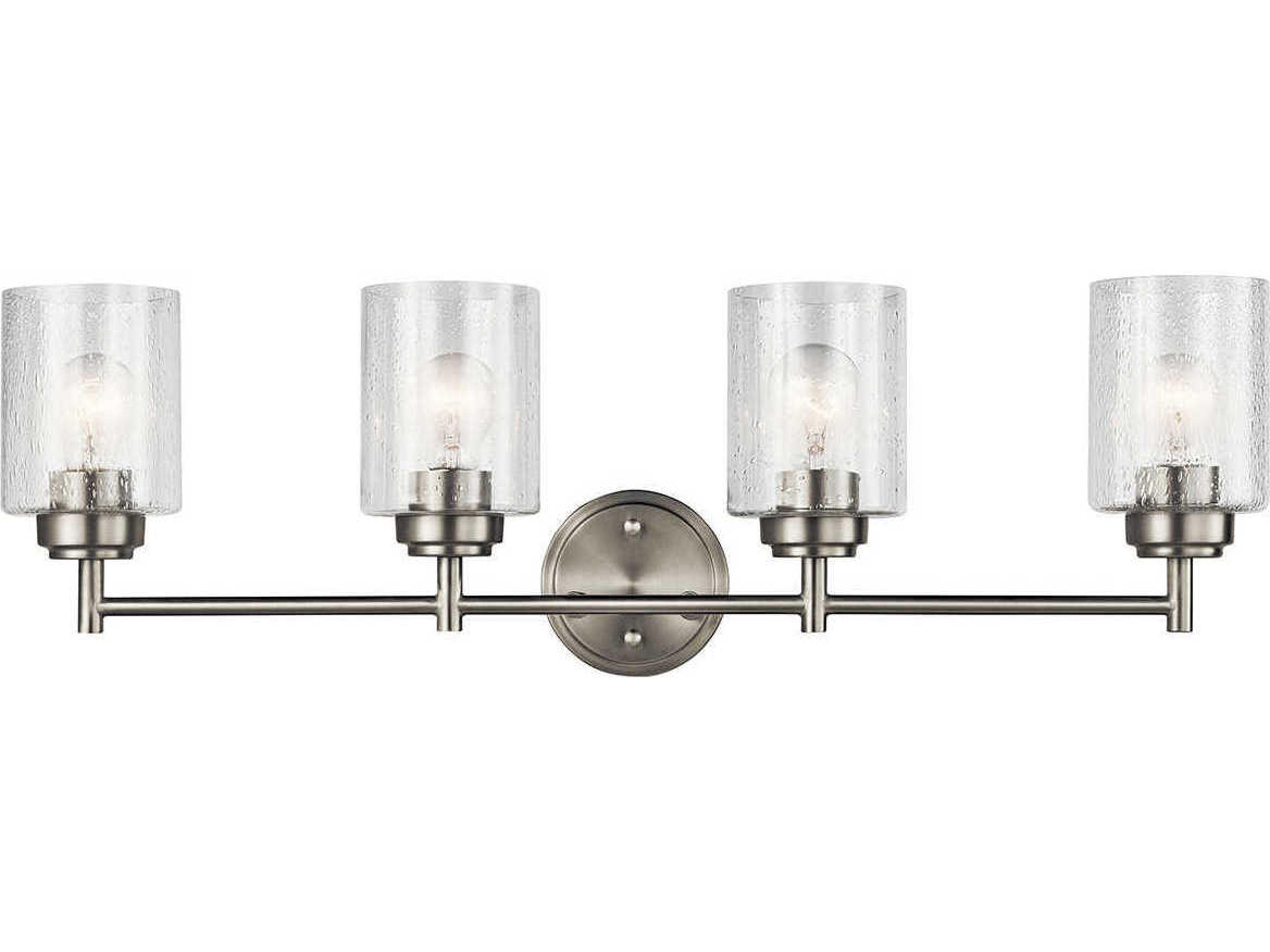 Kichler Winslow 4-Light Brushed Nickel Glass Vanity Light