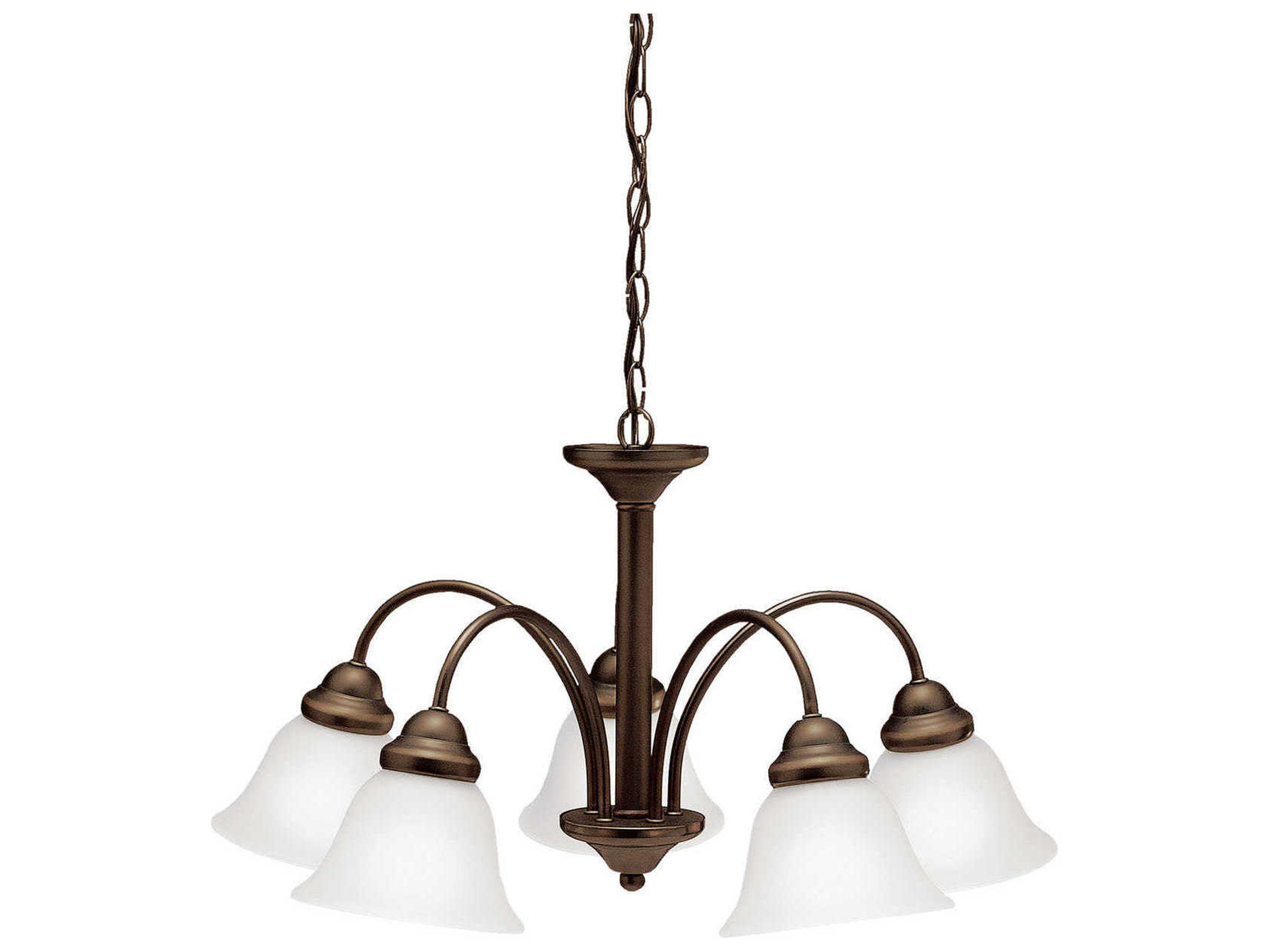 Kichler Wynberg 5-Light Olde Bronze Glass Bell Chandelier