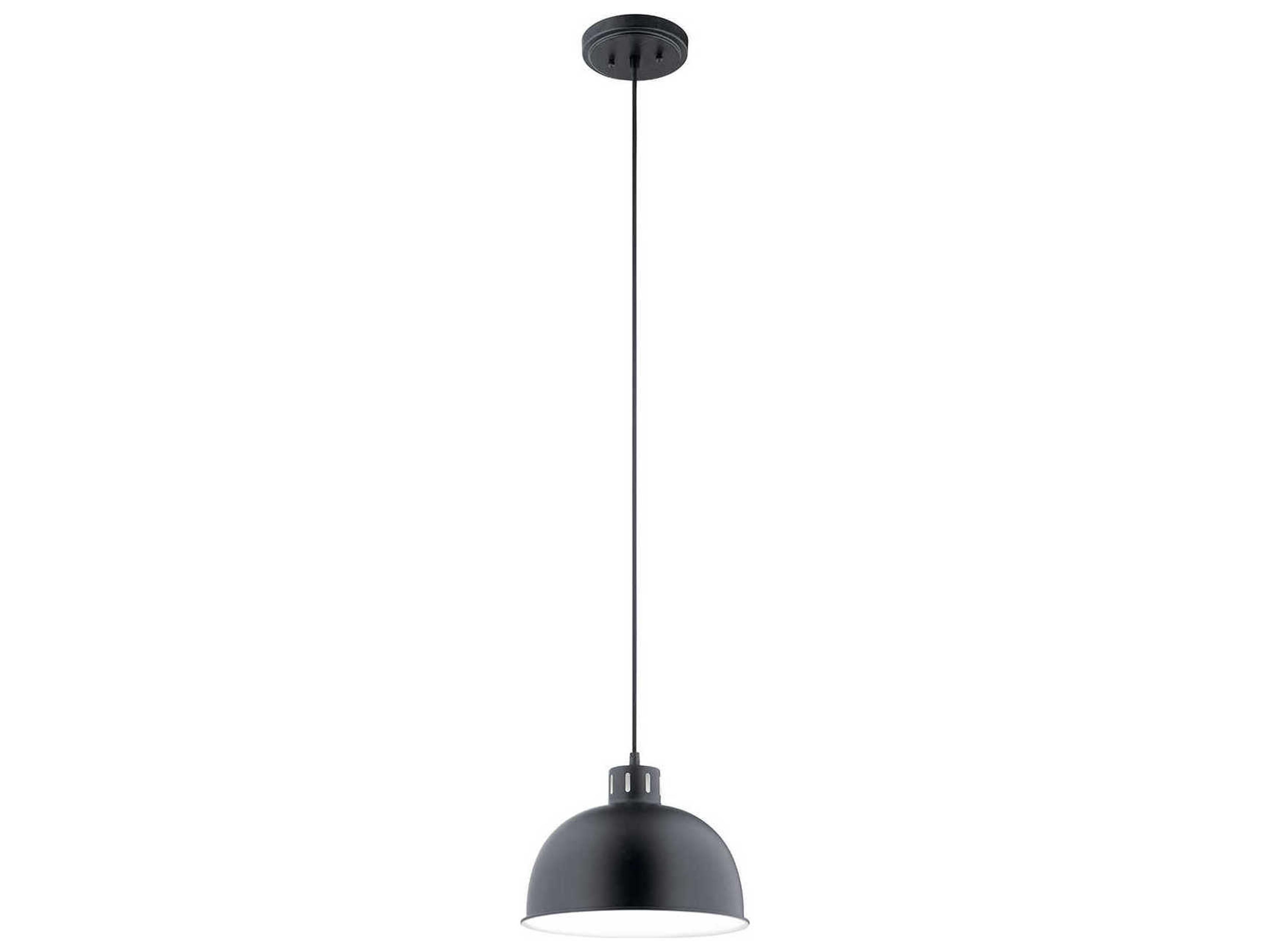 Kichler Zailey 1-Light Black Dome Mini Pendant