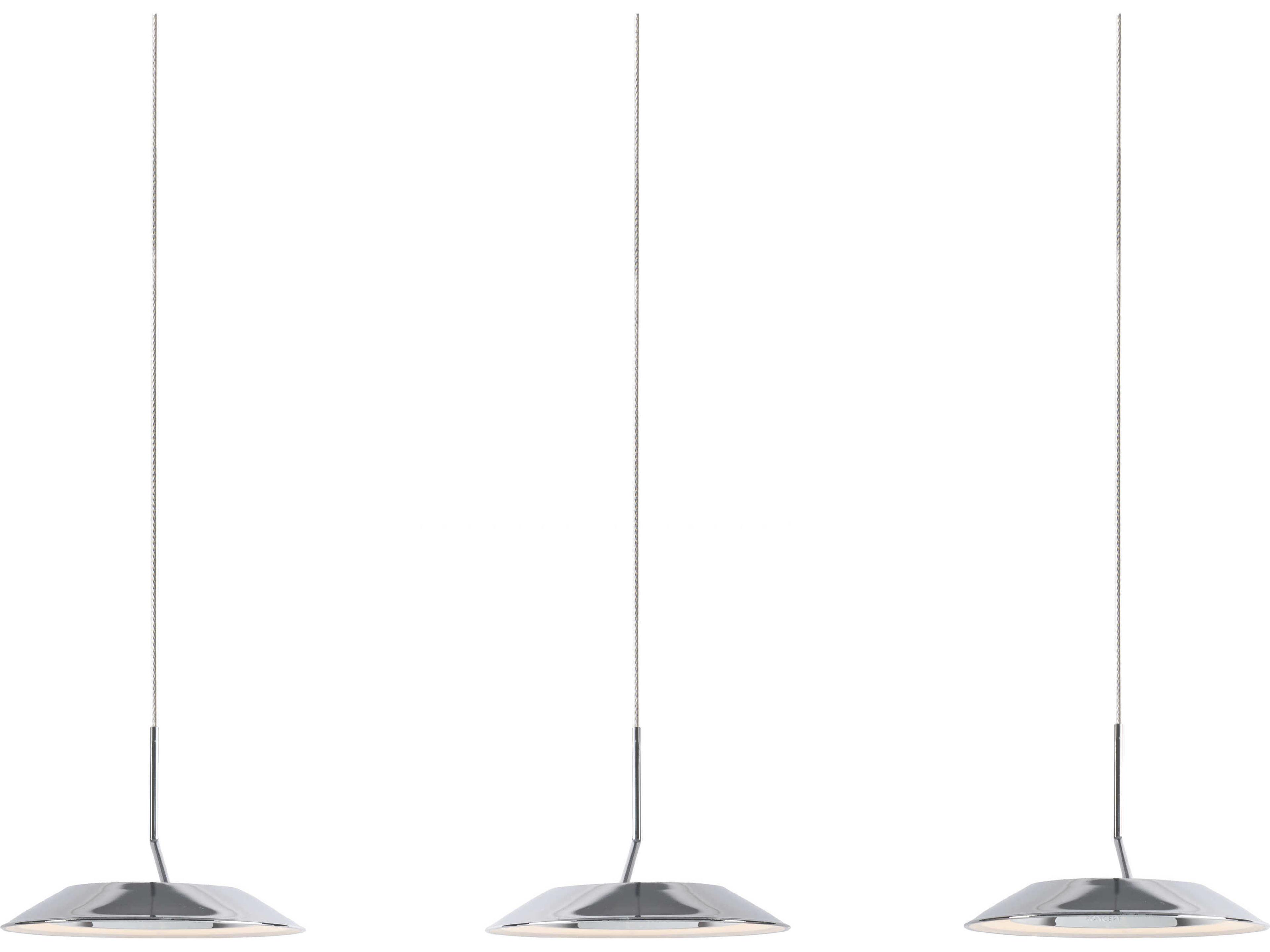 Koncept Royyo 3-Light Chrome Matte White LED Round Island Pendant