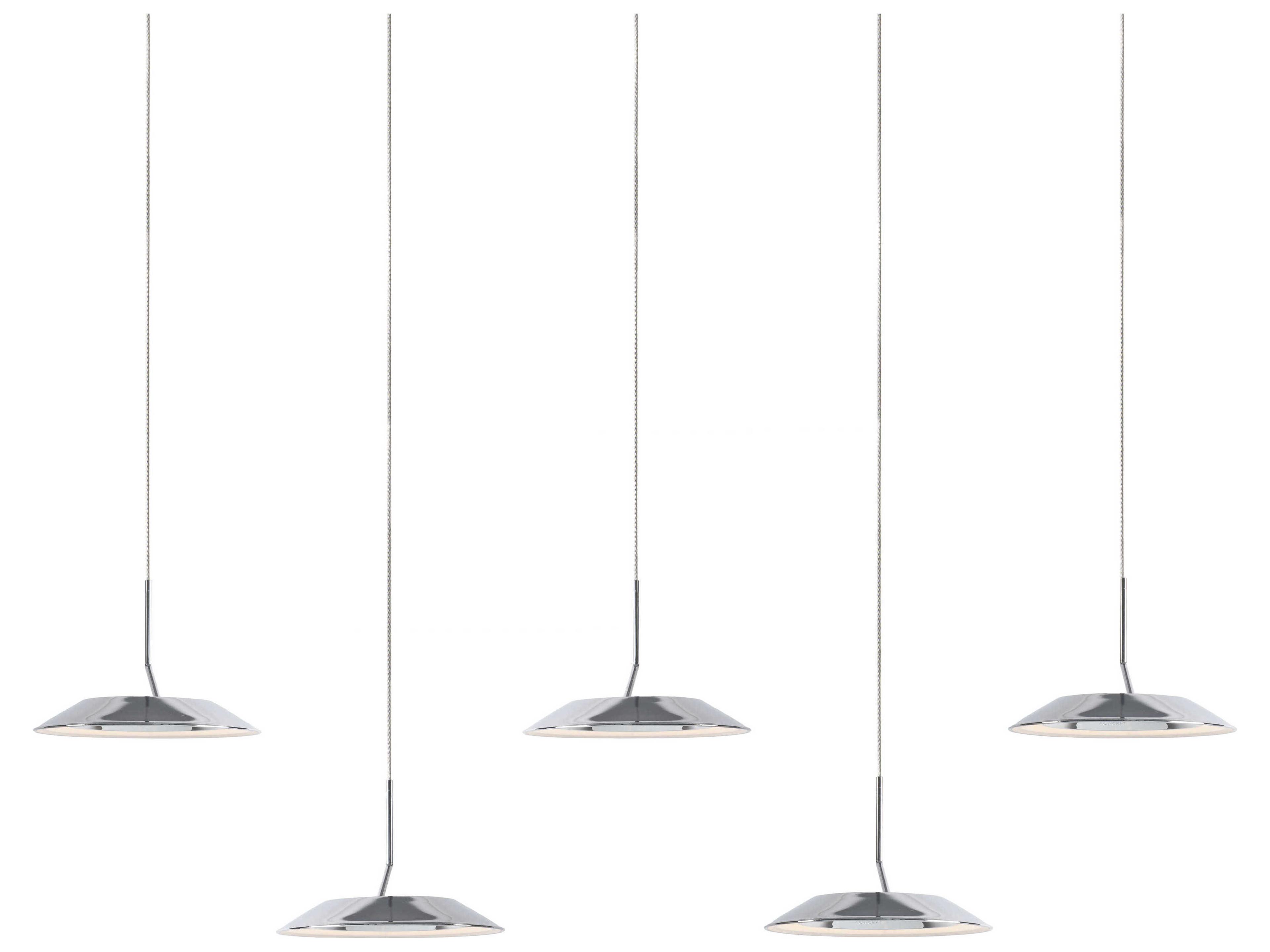 Koncept Royyo 5-Light Chrome Matte White LED Round Island Pendant