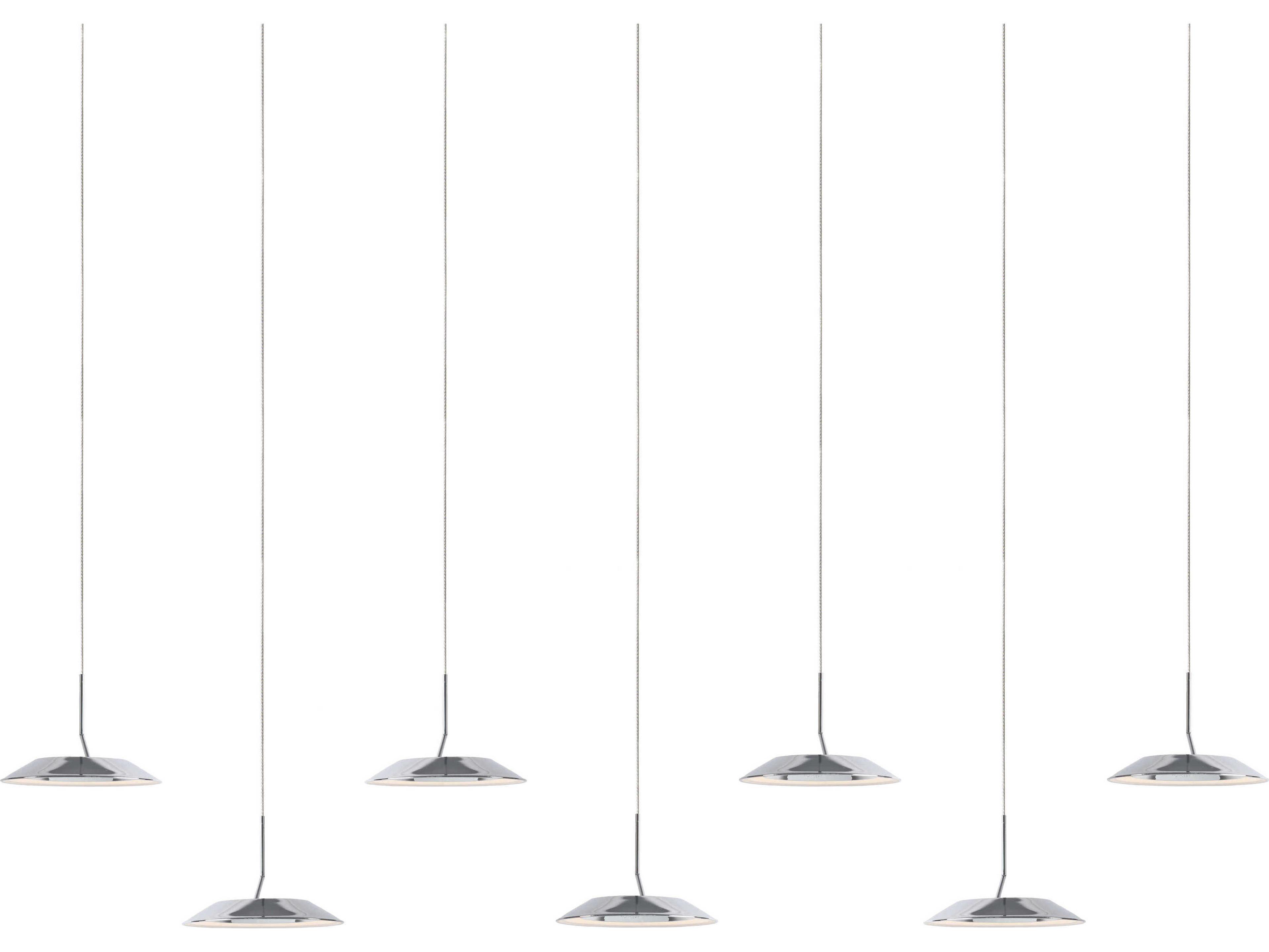 Koncept Royyo 7-Light Chrome Matte White LED Round Island Pendant