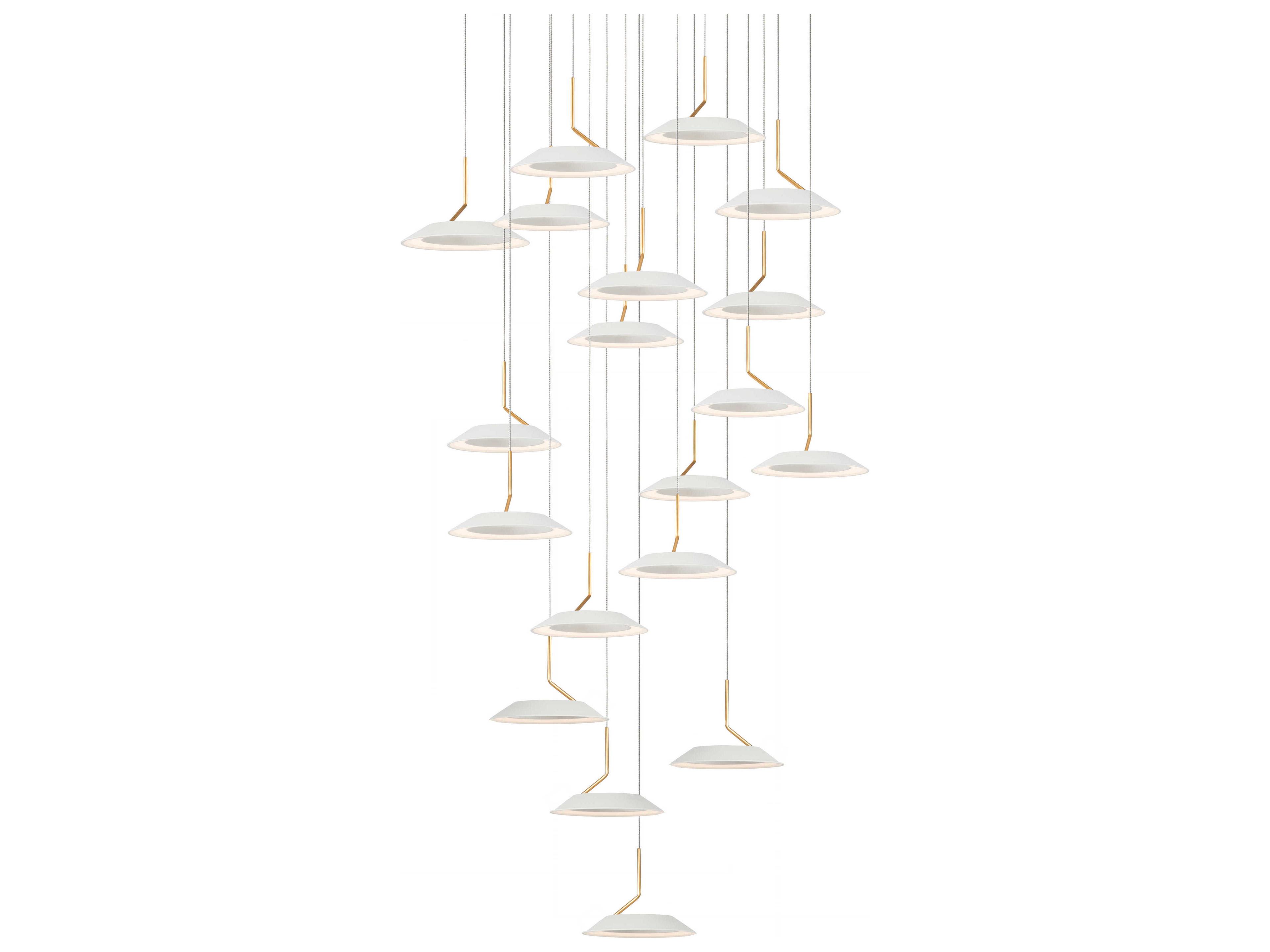 Koncept Royyo 19-Light Matte White Gold LED Round Pendant