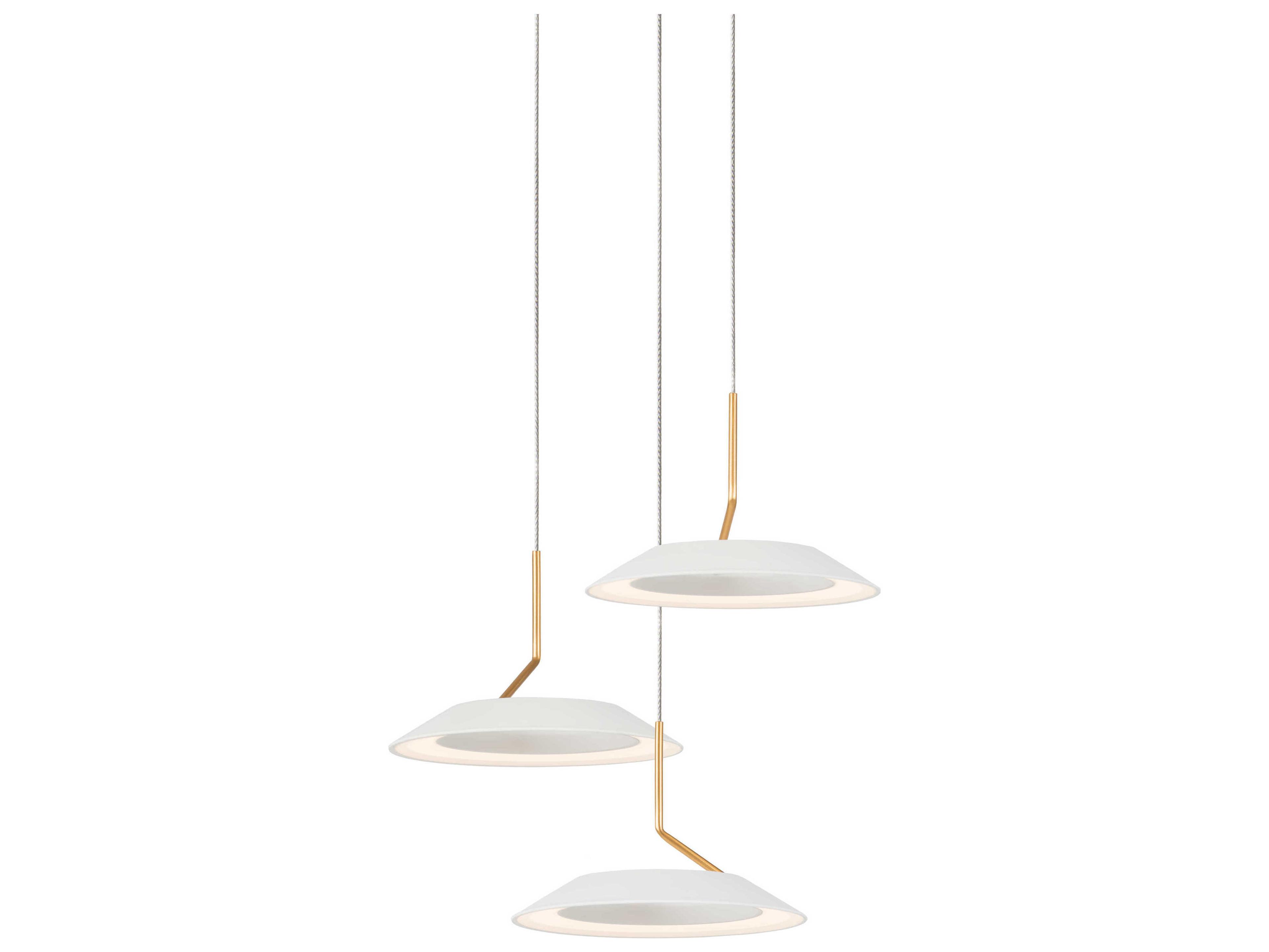 Koncept Royyo 3-Light Matte White Gold LED Round Pendant
