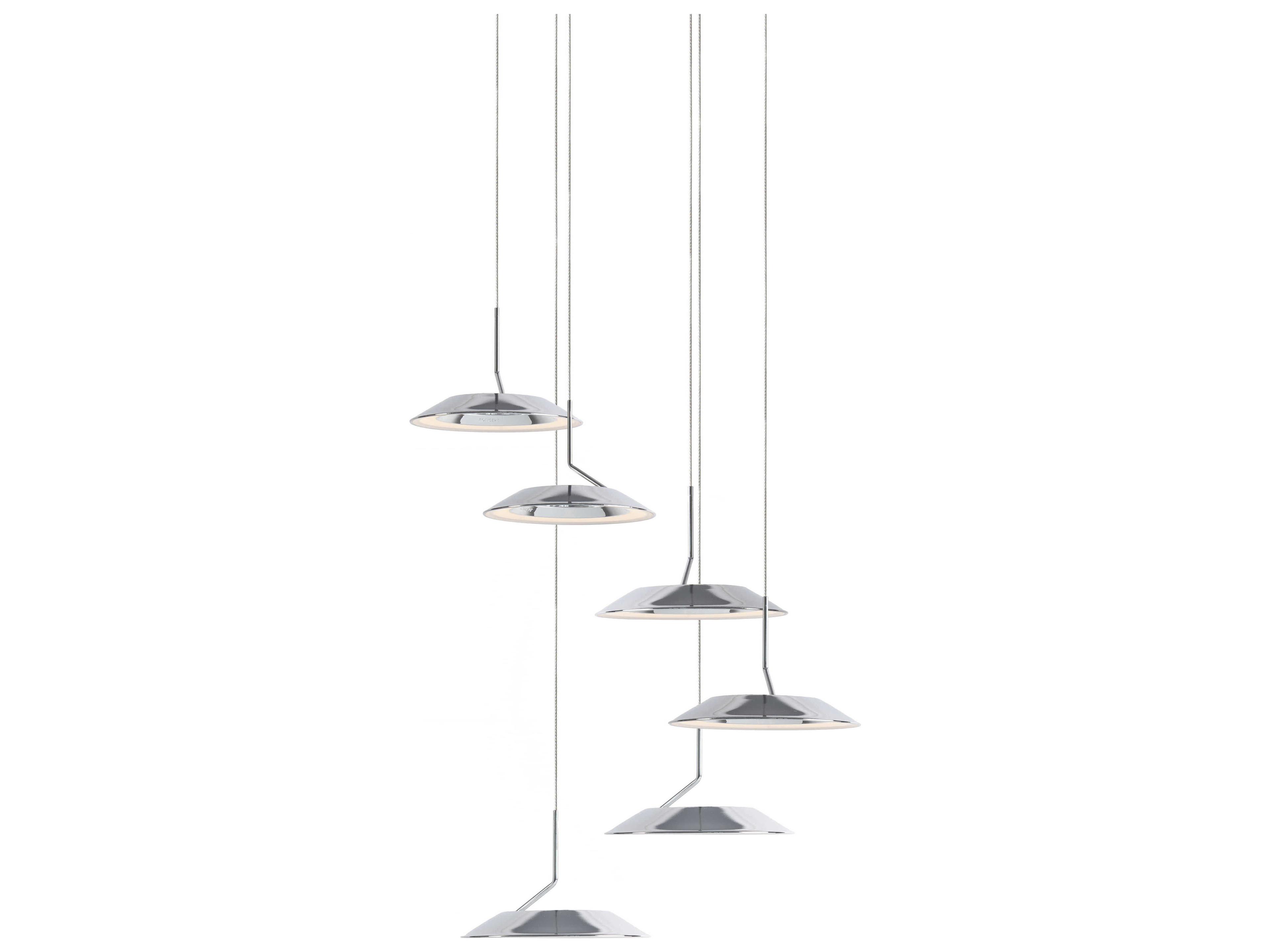 Koncept Royyo 6-Light Chrome Matte White LED Round Pendant