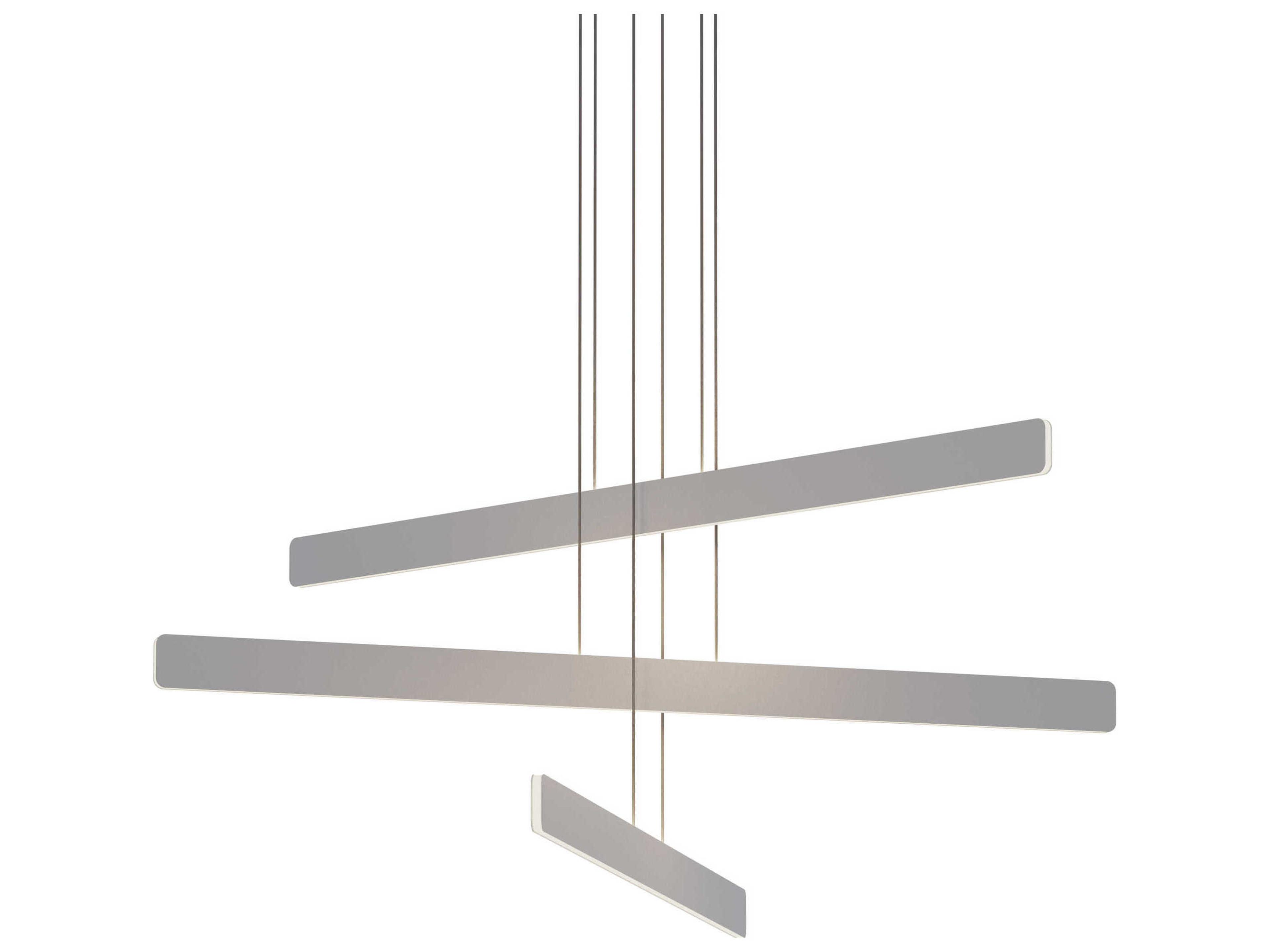 Koncept Sub 3-Light Silver LED Linear Tiered Island Pendant