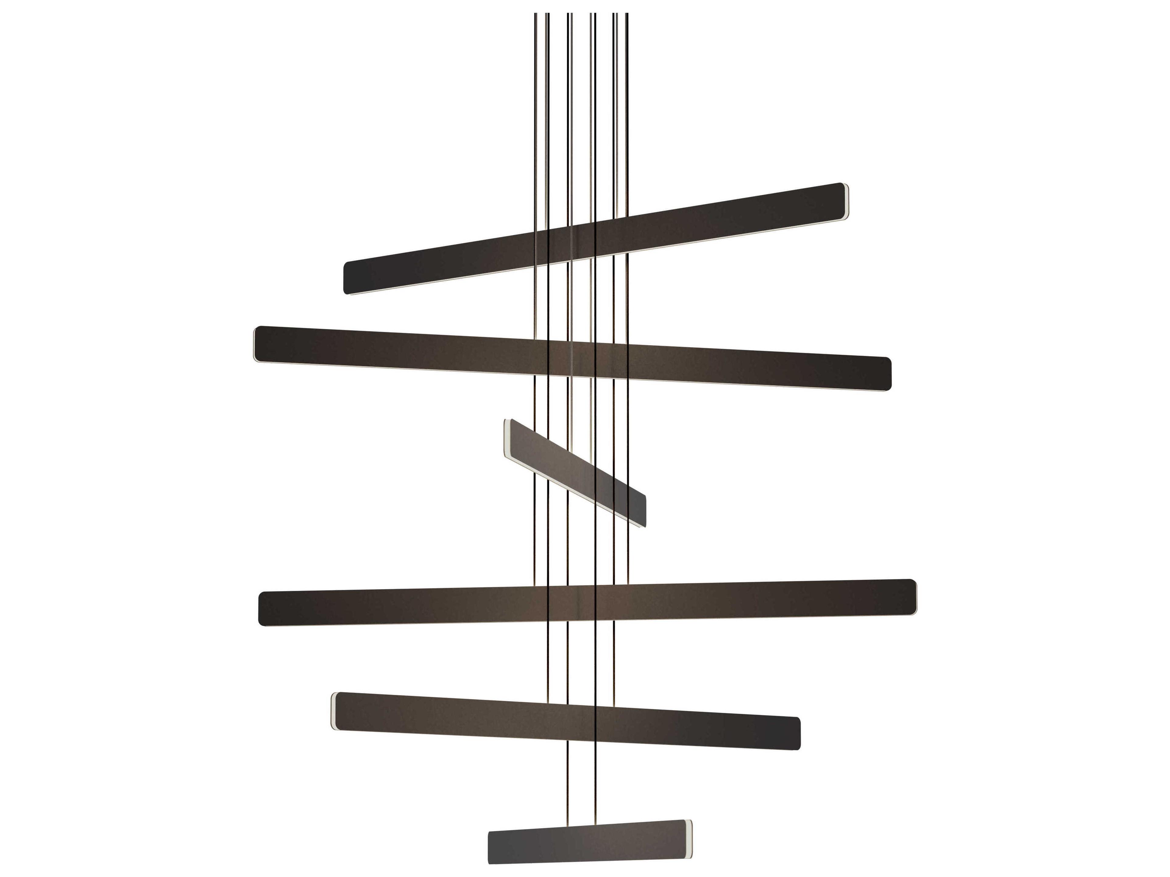 Koncept Sub 6-Light Matte Black LED Linear Tiered Island Pendant