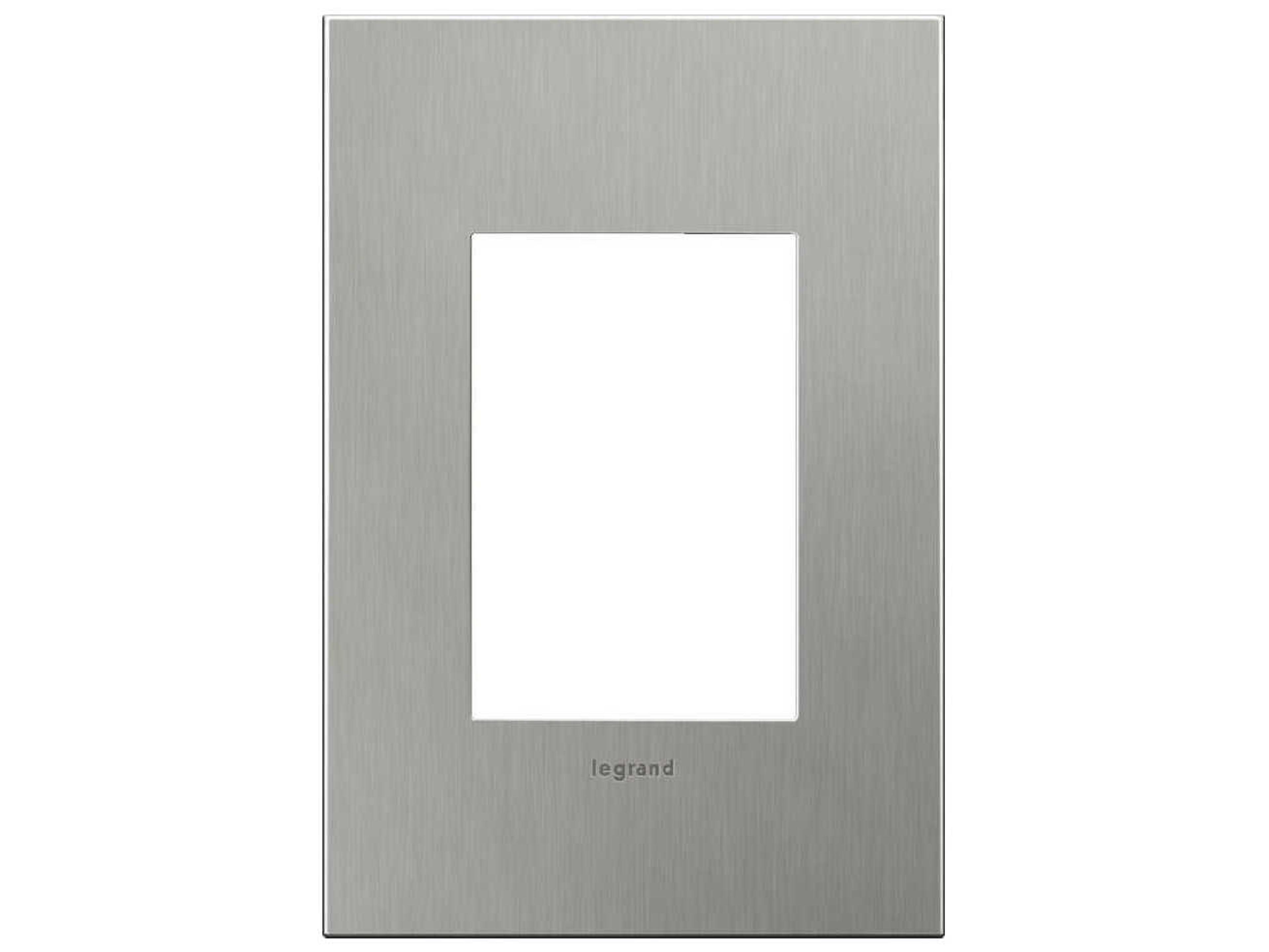 Legrand Cast Metals Brushed Stainless Steel One-Gang and Wall Plate