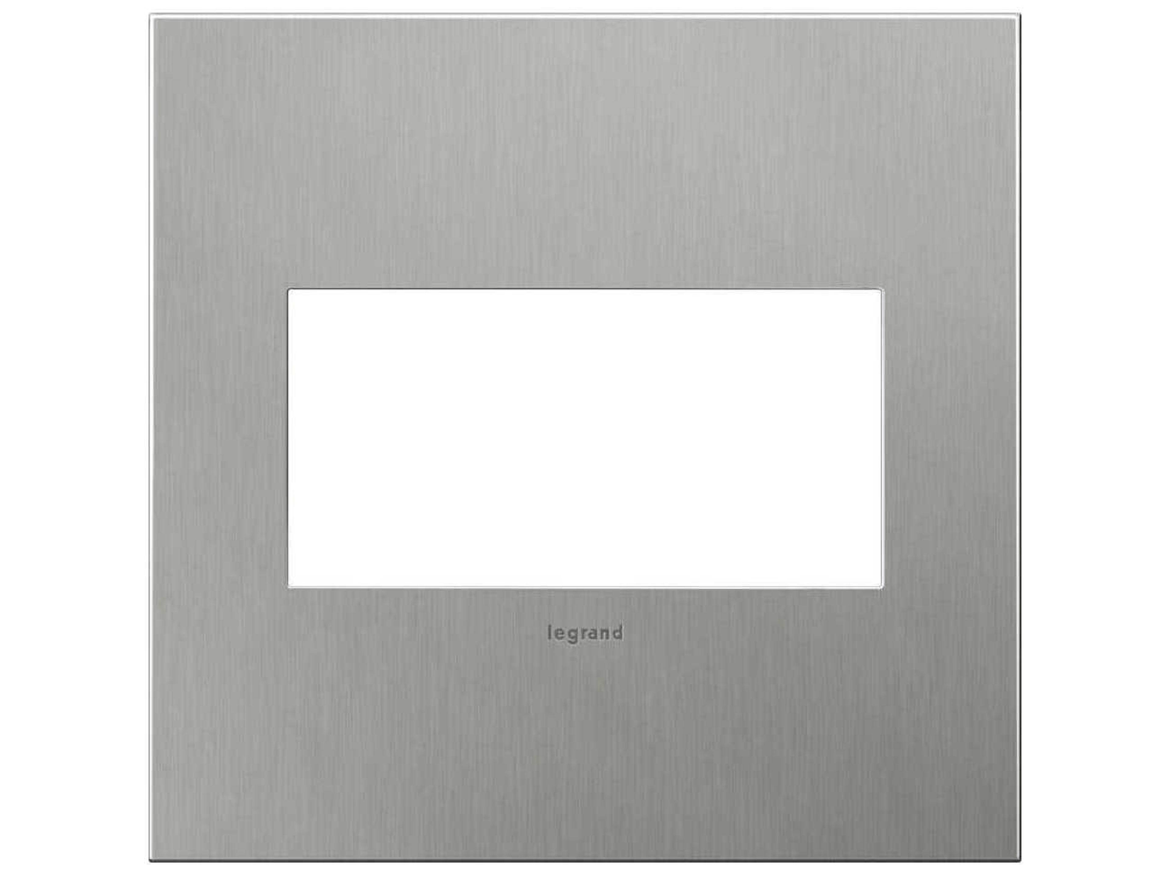 Legrand Cast Metals Brushed Stainless Two-Gang Wall Plate